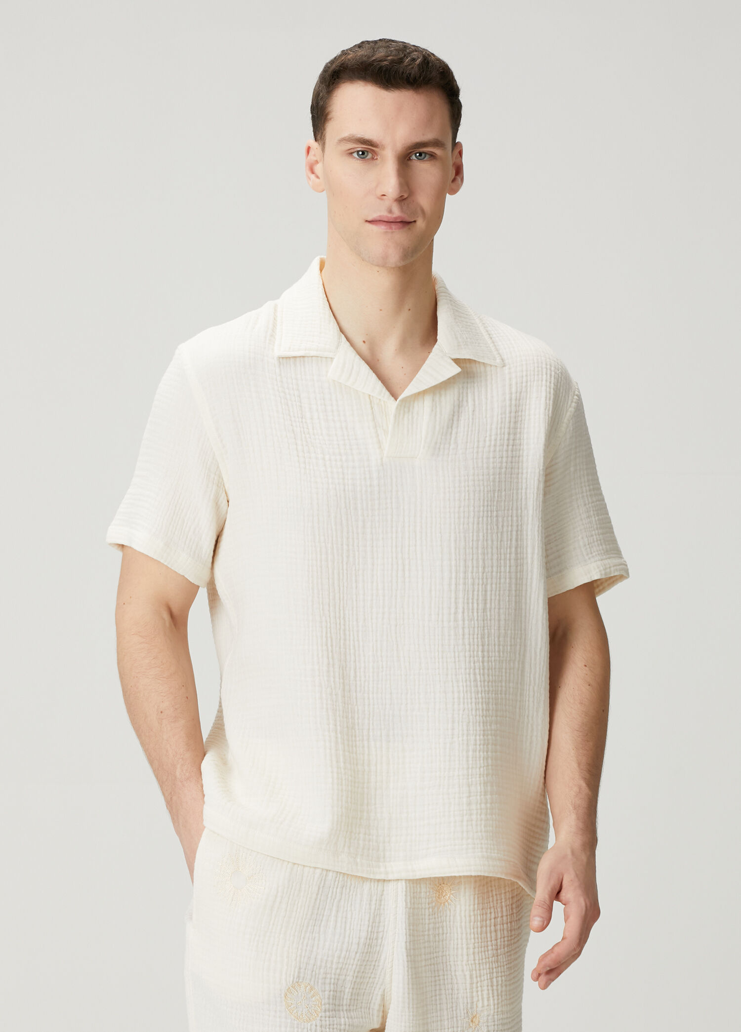 Oliver Ekru Polo Yaka T-shirt