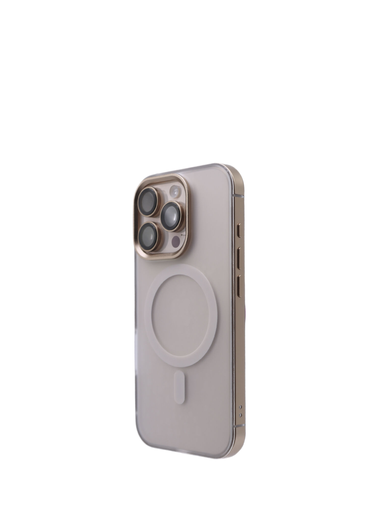 iPhone 16 Pro Max Magsafe Uyumlu Gold Çerçeveli Telefon Kılıfı