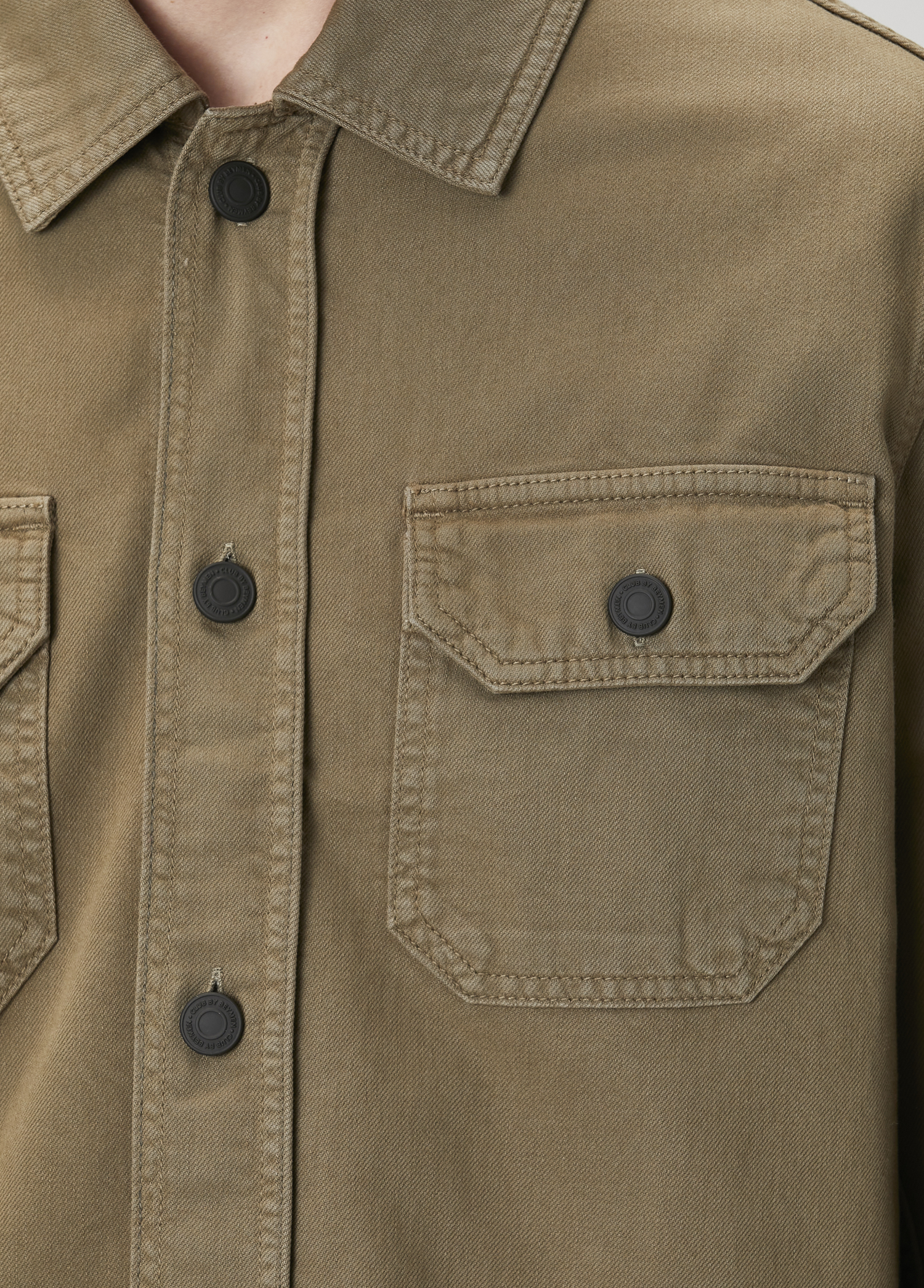 Haki Gabardin Denim Gömlek_5