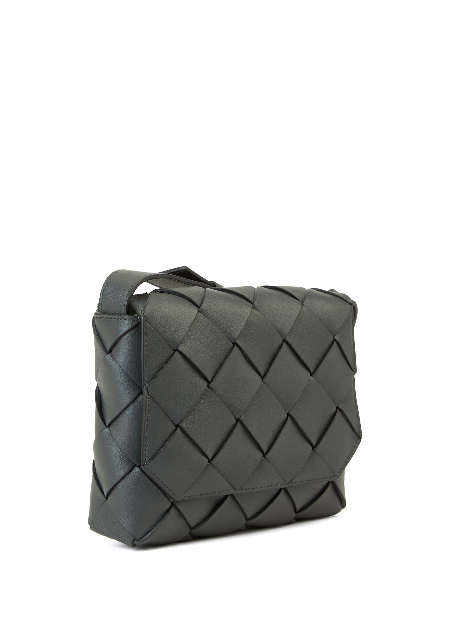 Bottega Veneta Koyu Gri Erkek Koyu Gri Örgü Dokulu Kadın Deri