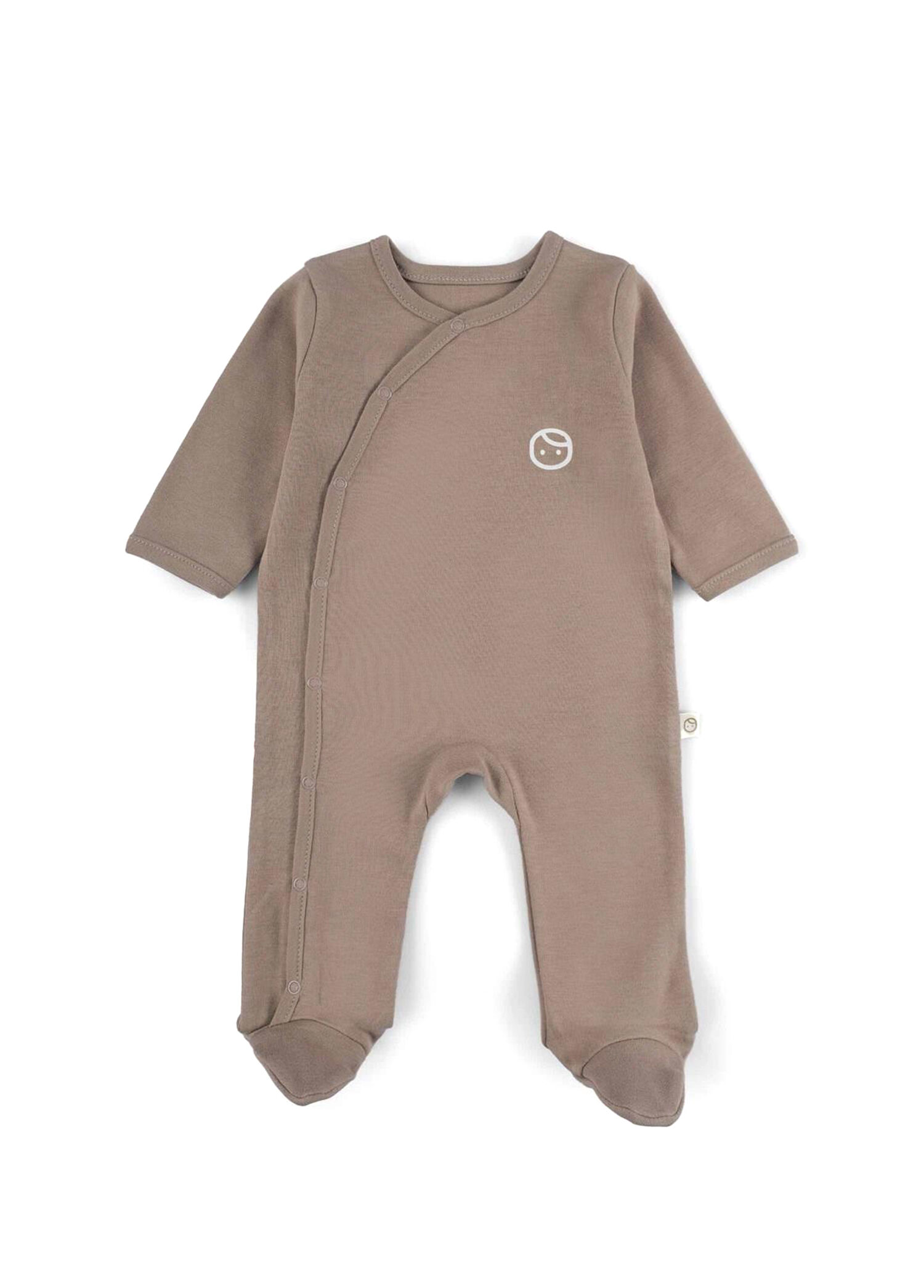 Kahverengi Organik Pamuk Unisex Bebek Patikli Tulum
