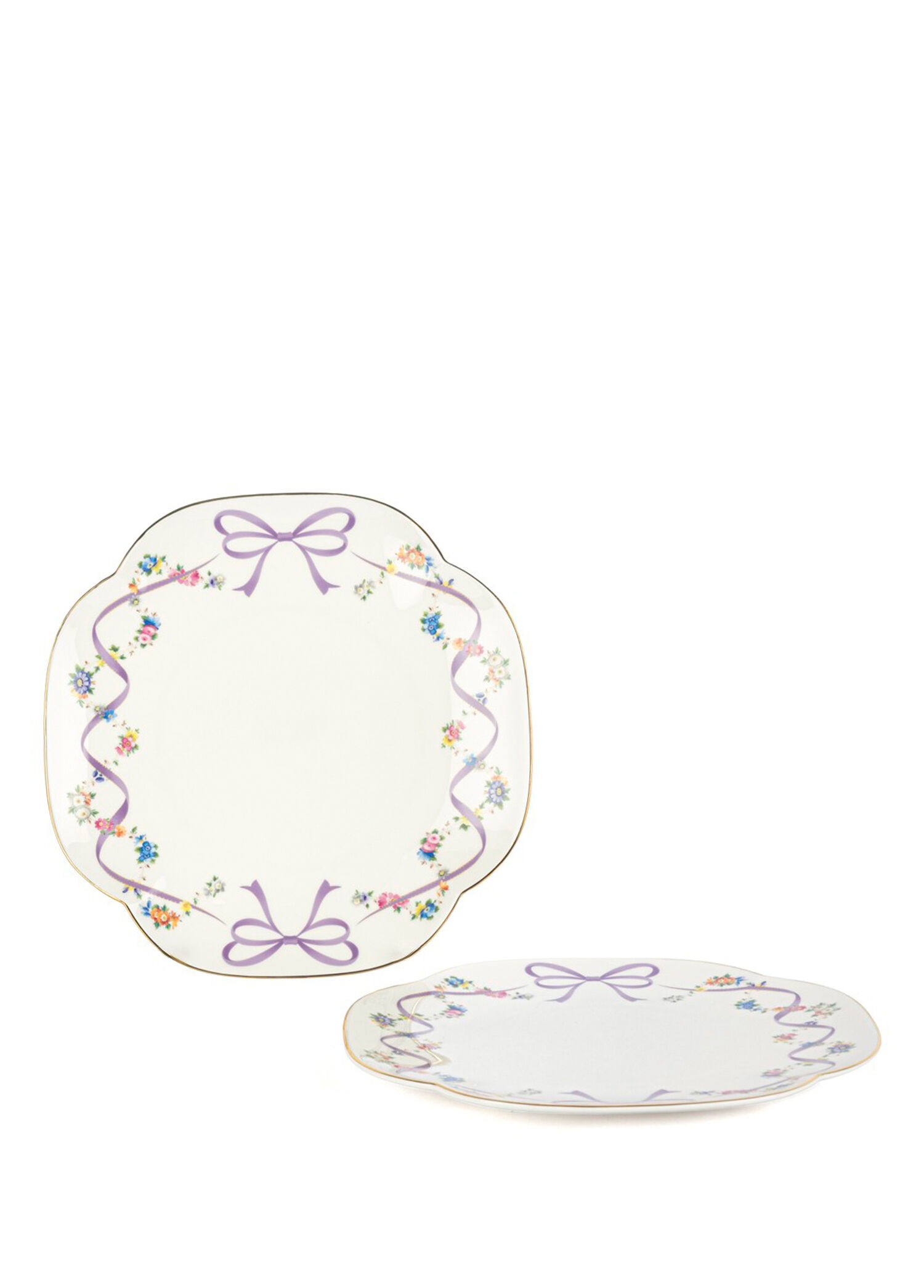 Romantic Charm Desenli Porselen 2'li Servis Tabağı 25 cm