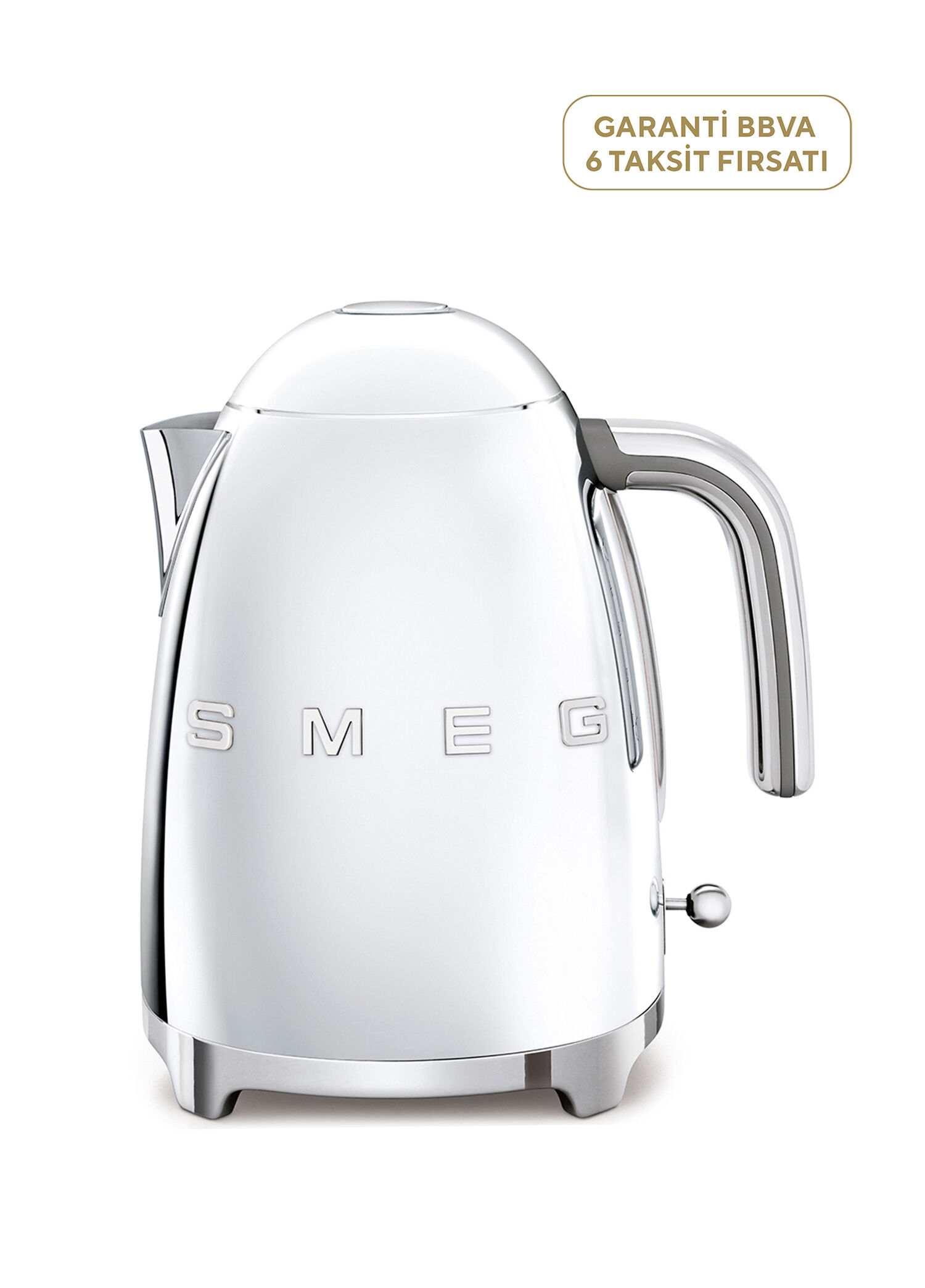 50's Style Retro Mirror Steel Çelik Kettle