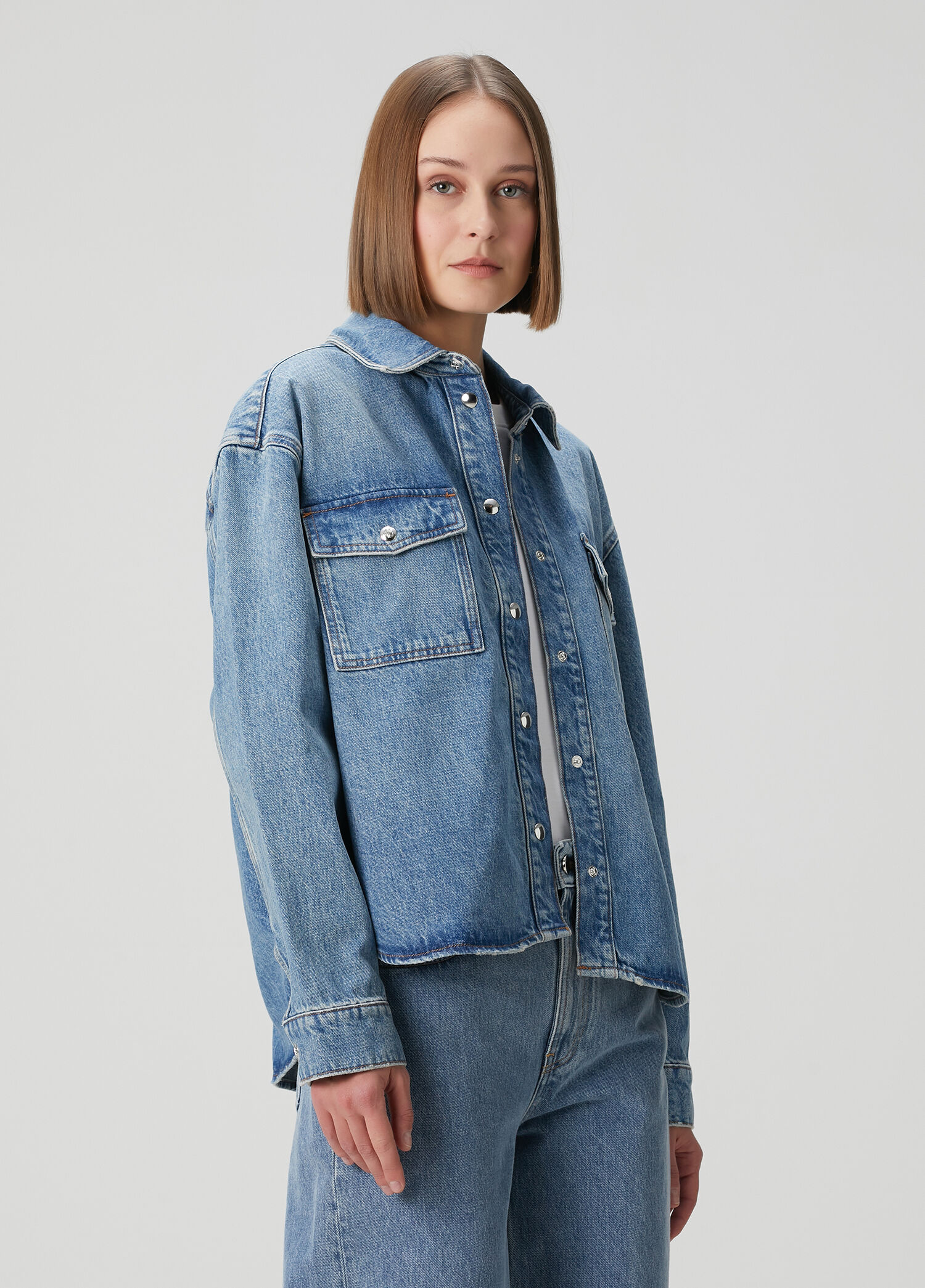 Koyu Mavi Denim Gömlek