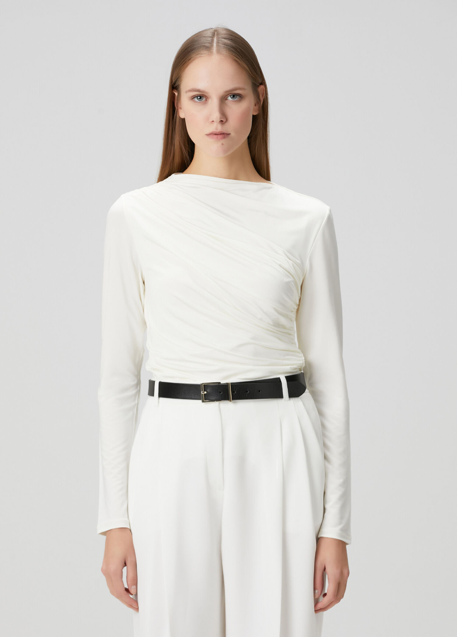 Bray Off-White Draped Blouse