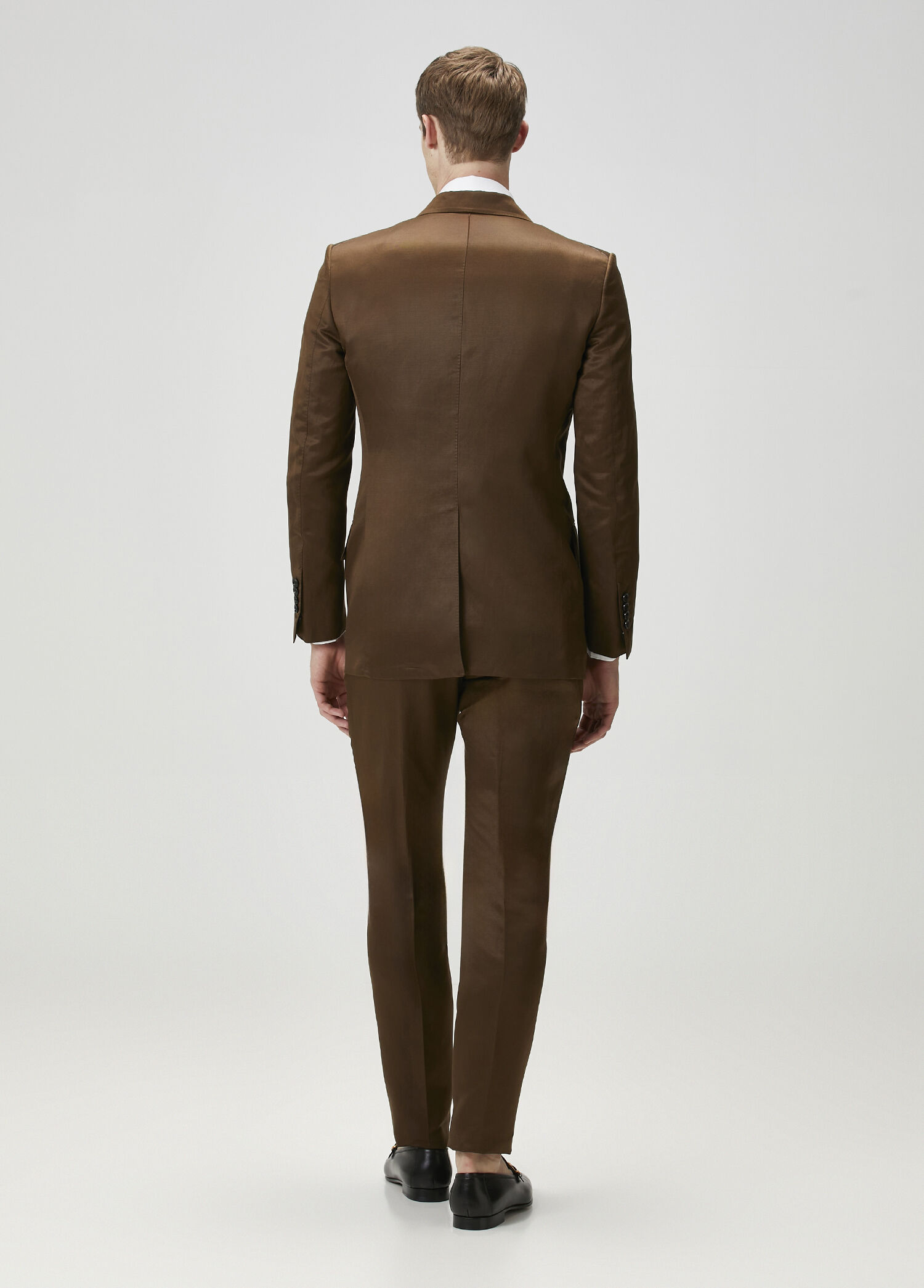 Tom Ford - Dark Khaki Silk Double-Breasted Suit