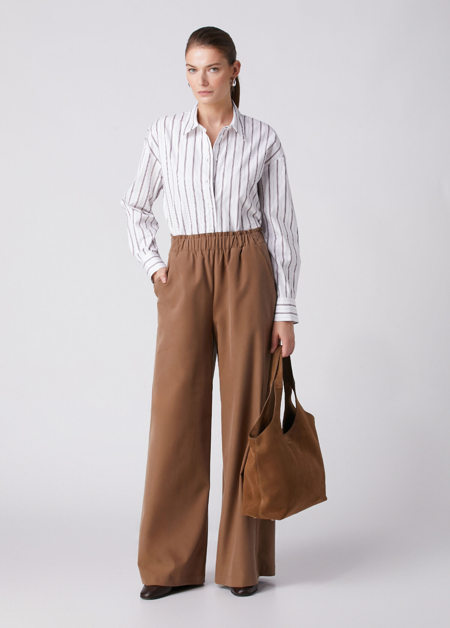 Tan Wide Leg Pants