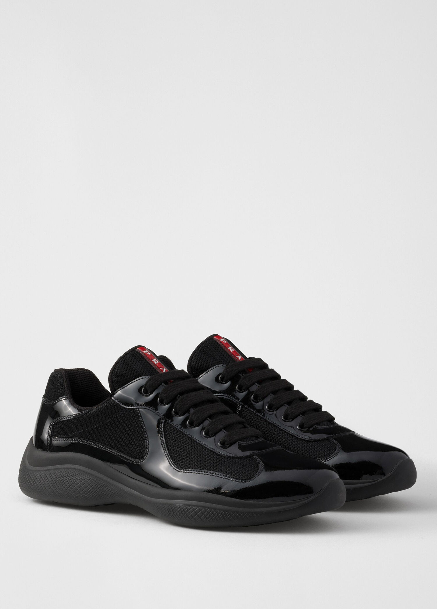 靴 Archive PRADA SPORT America's cup black Prada Siyah Erkek America's Cup Siyah Rugan ve Teknik Kumaş Erkek