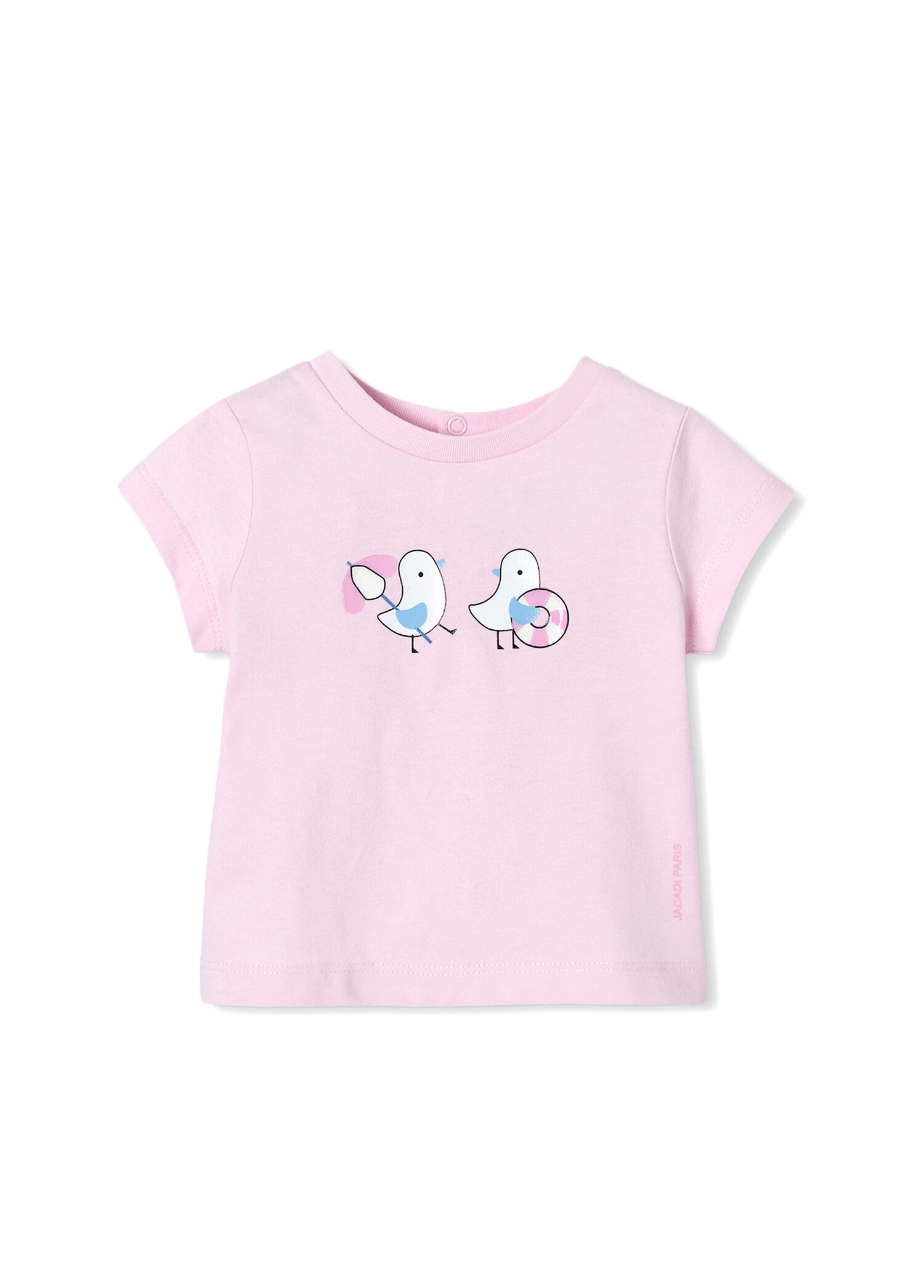 Pembe Kısa Kollu Kız Bebek T-shirt
