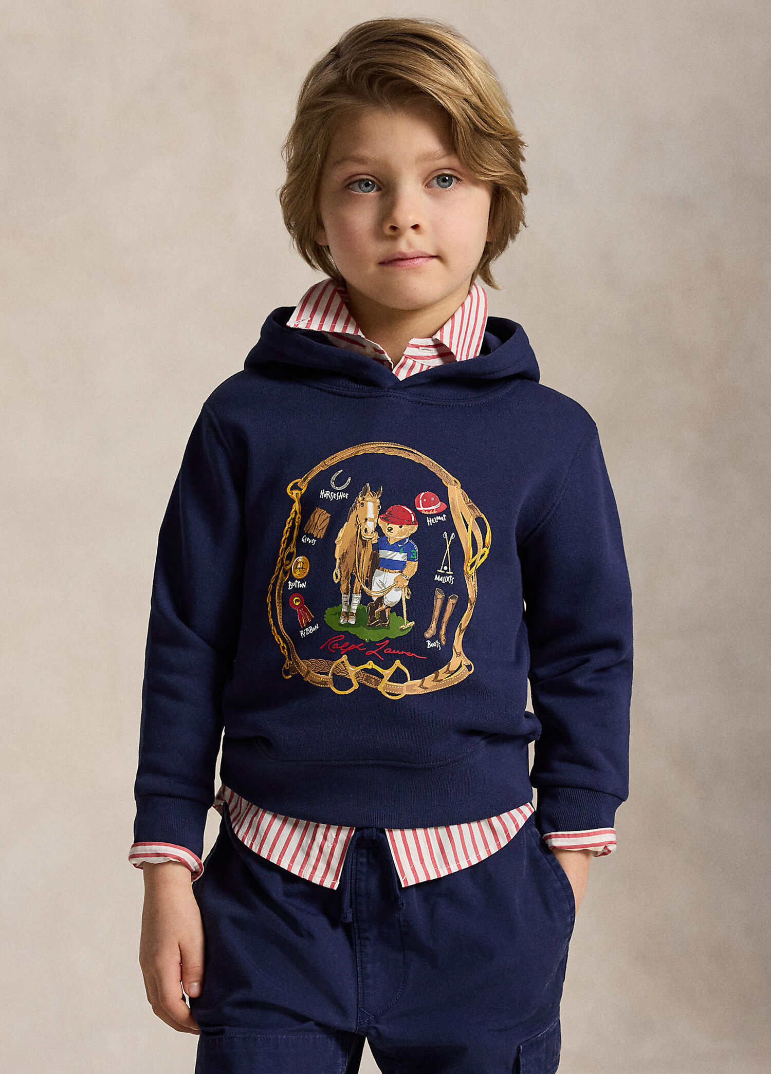 Lacivert Kapüşonlu Erkek Çocuk Sweatshirt