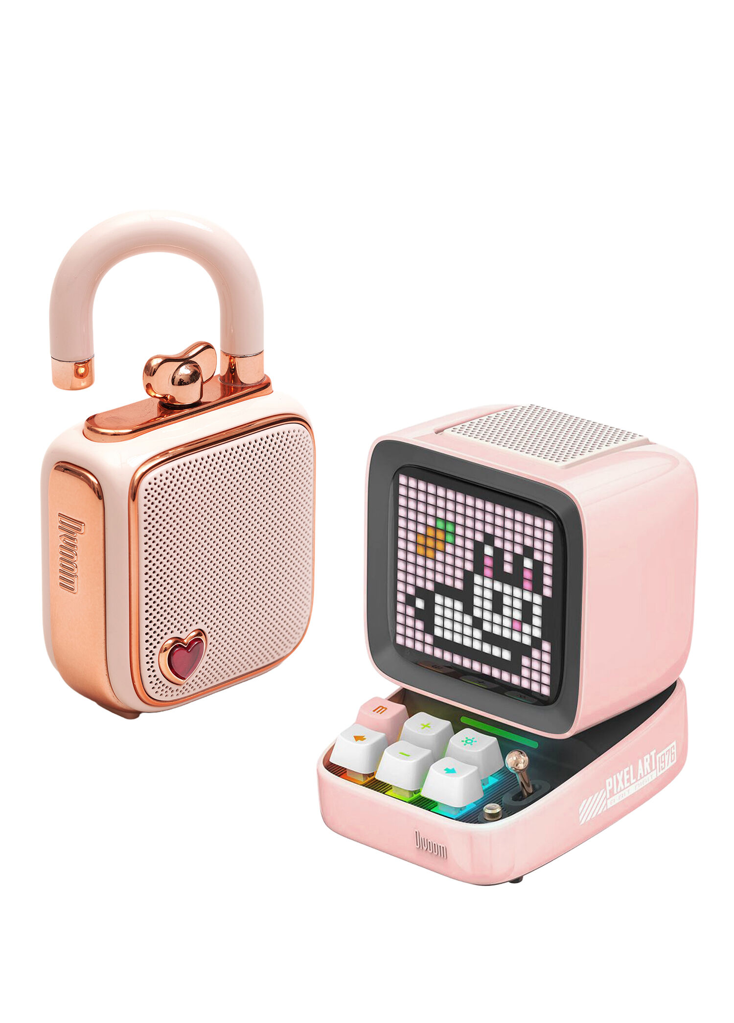 Ditoo Pro Pembe Bluetooth Hoparlör ve Ses Kayıt Özellikli LoveLock Hediye Seti