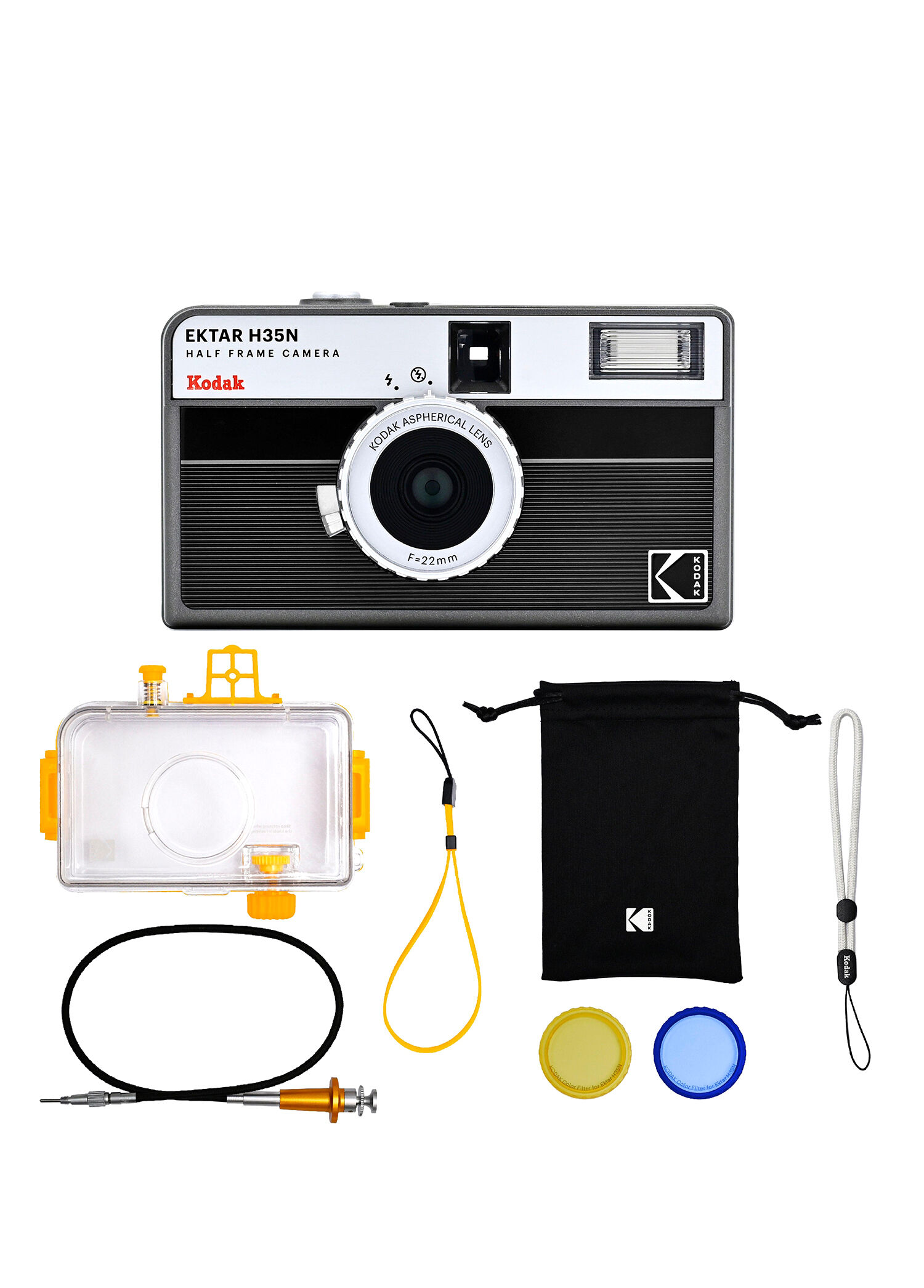Ektar H35N Çizgili Siyah 35mm Filmli Şipşak Fotoğraf Makinesi Premium Paket