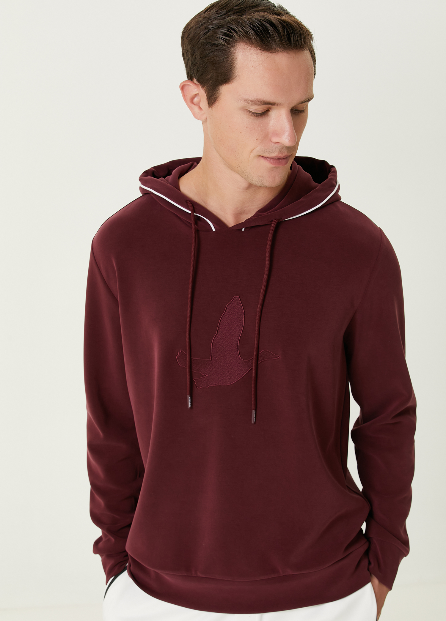 Bordo Kapüşonlu Sweatshirt_1