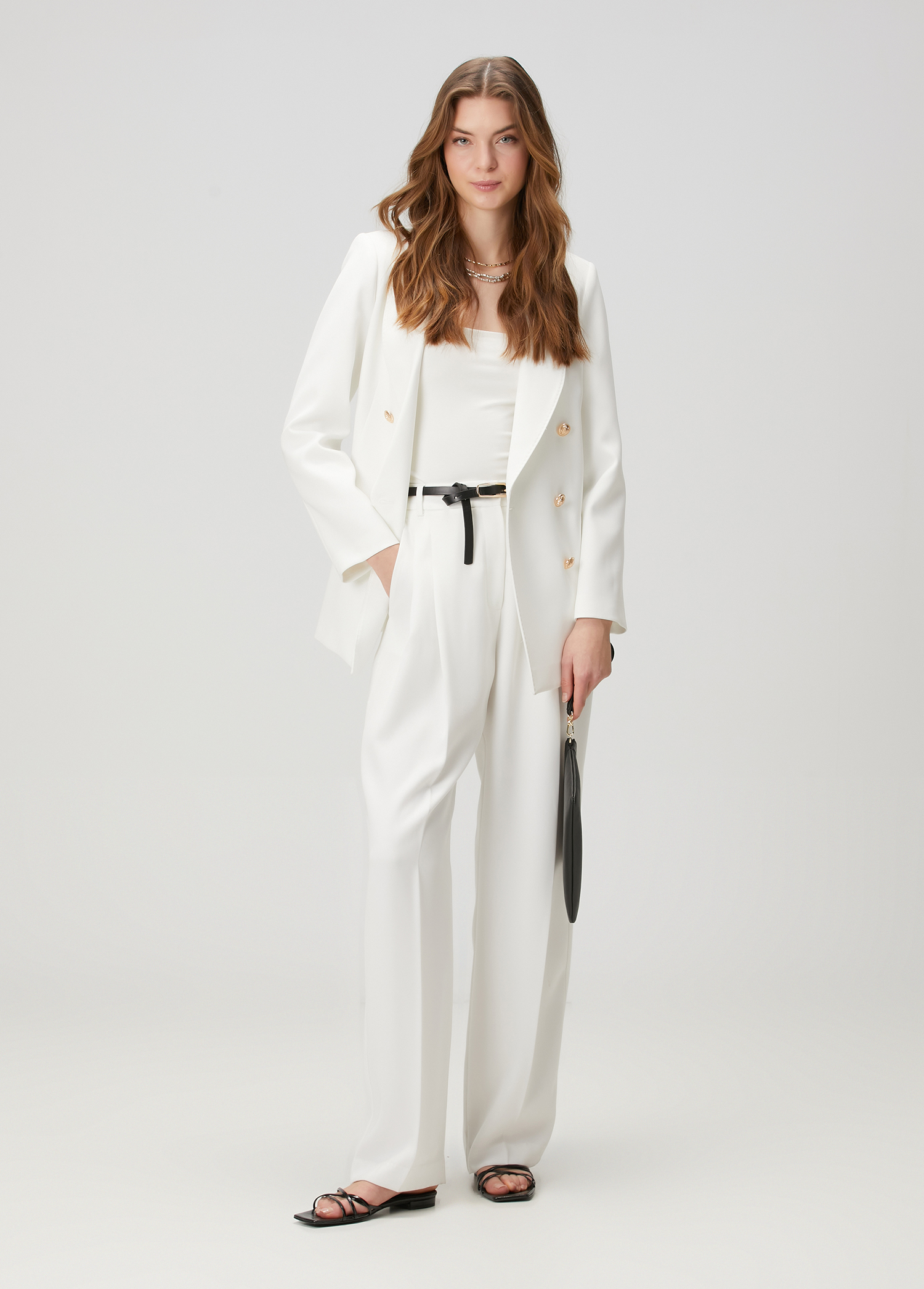 Beyaz Kruvaze Blazer_2