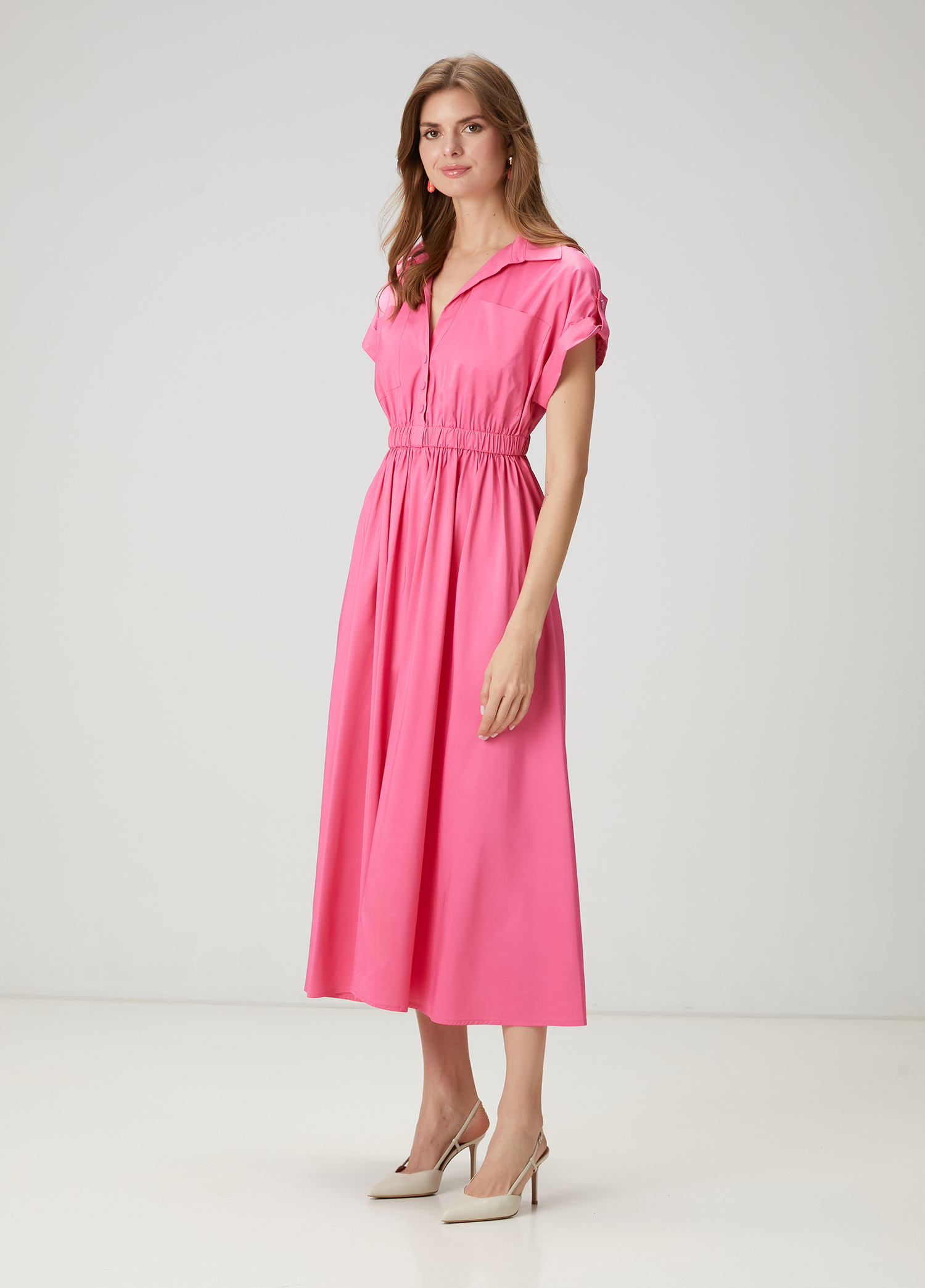 Pembe Midi Elbise_3
