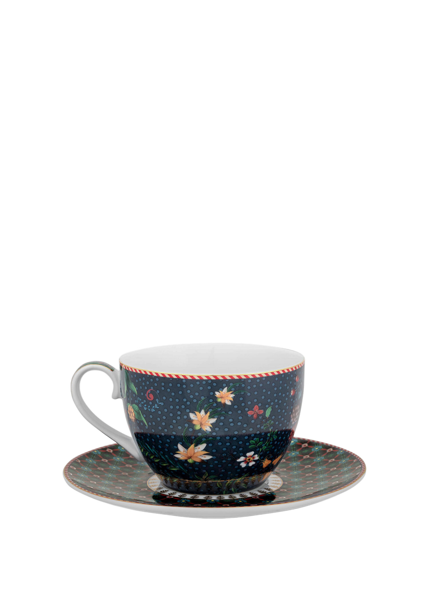 Berry Blues Mavi Porselen Çay Fincanı
