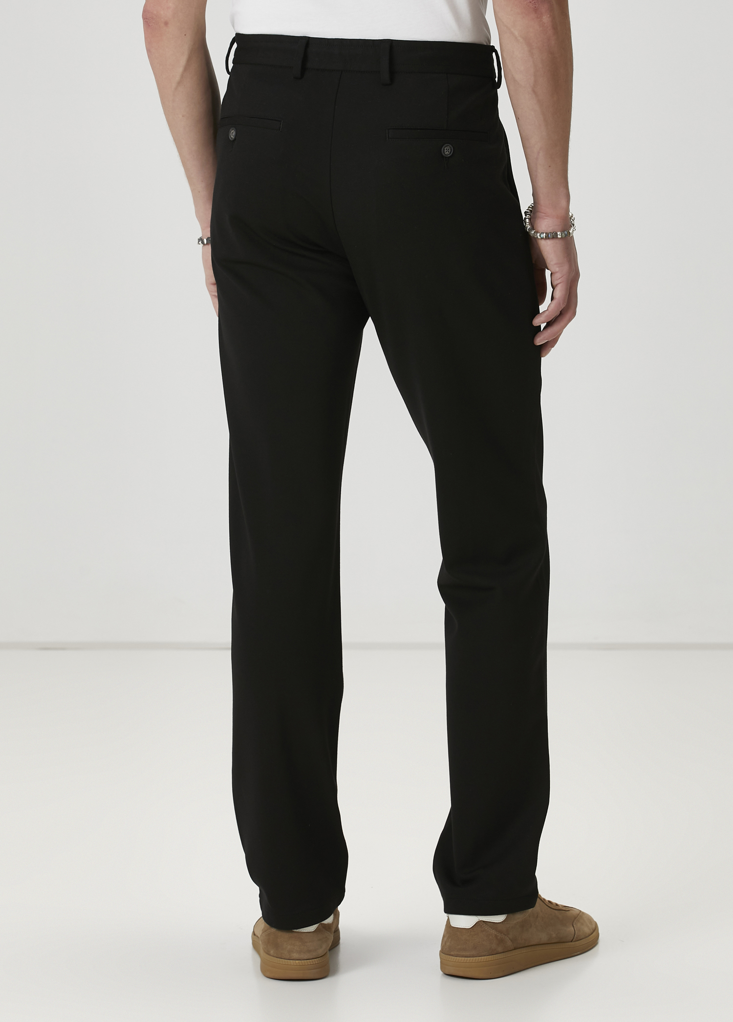 Siyah Beli Kordonlu Spor Pantolon_3