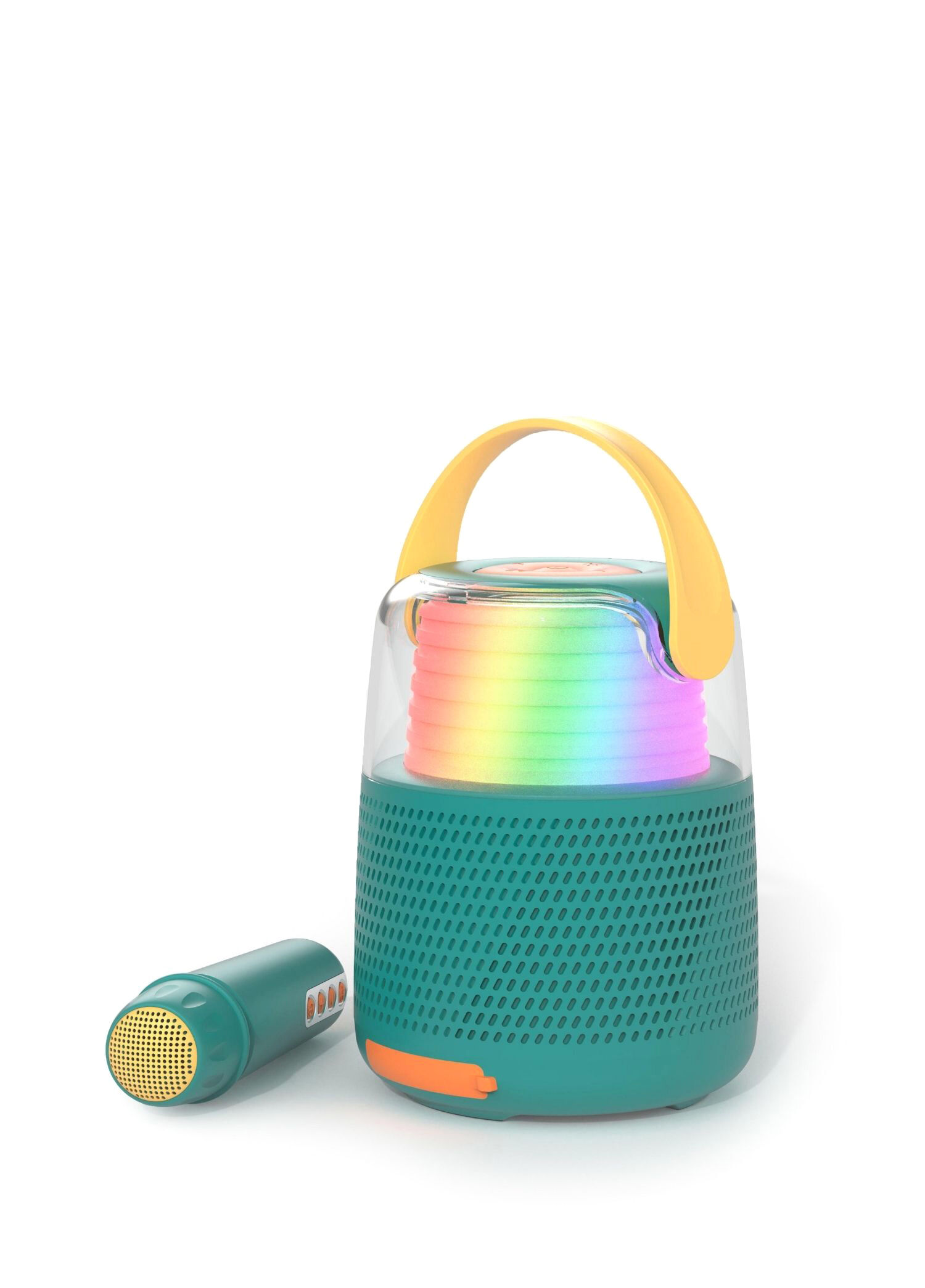 Mavi 5 Farklı Ses Efektli Retro Mikrofonlu Karaoke Bluetooth Hoparlör