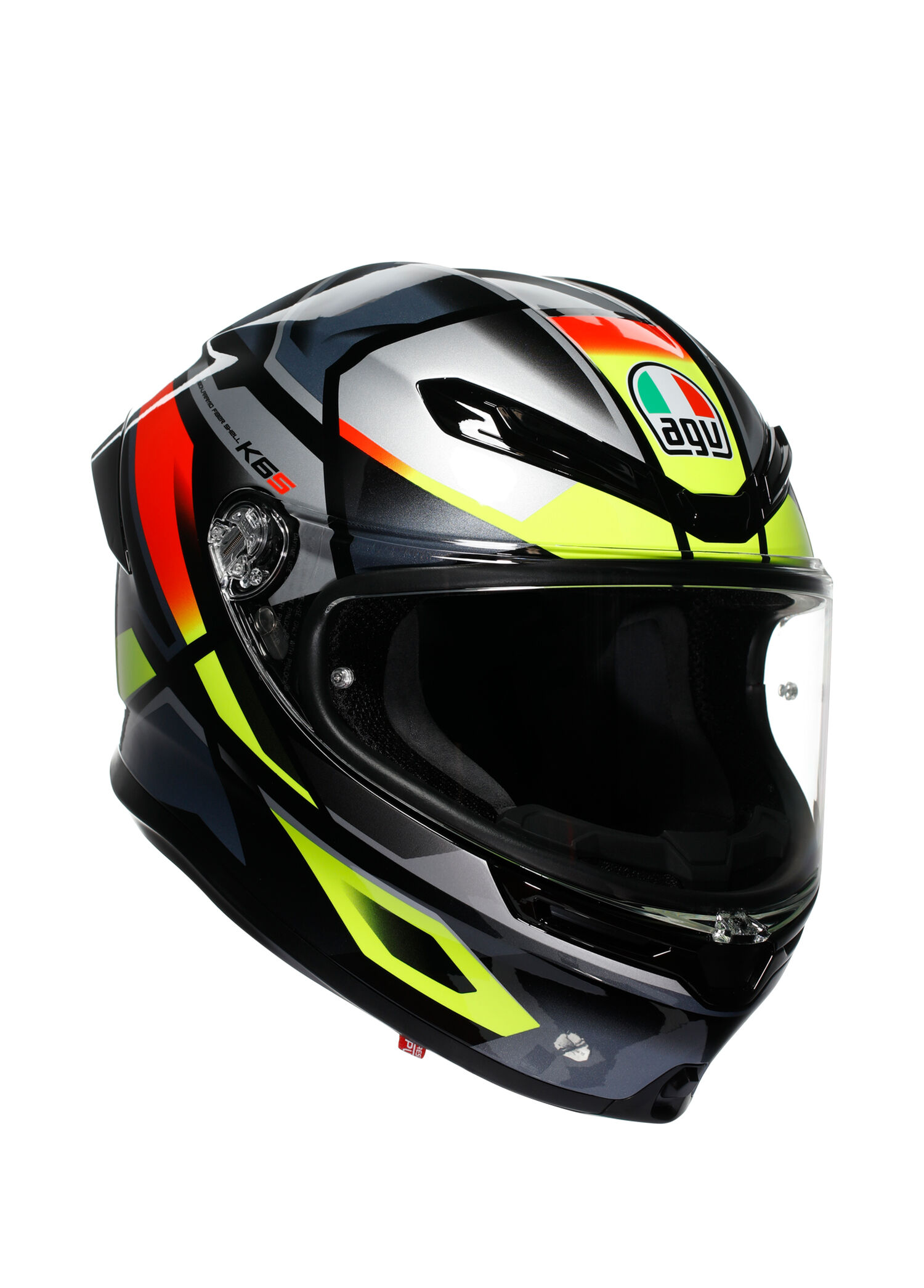 K6 S Erazer Black Red Yellow Fluo Kapalı Motosiklet Kaskı