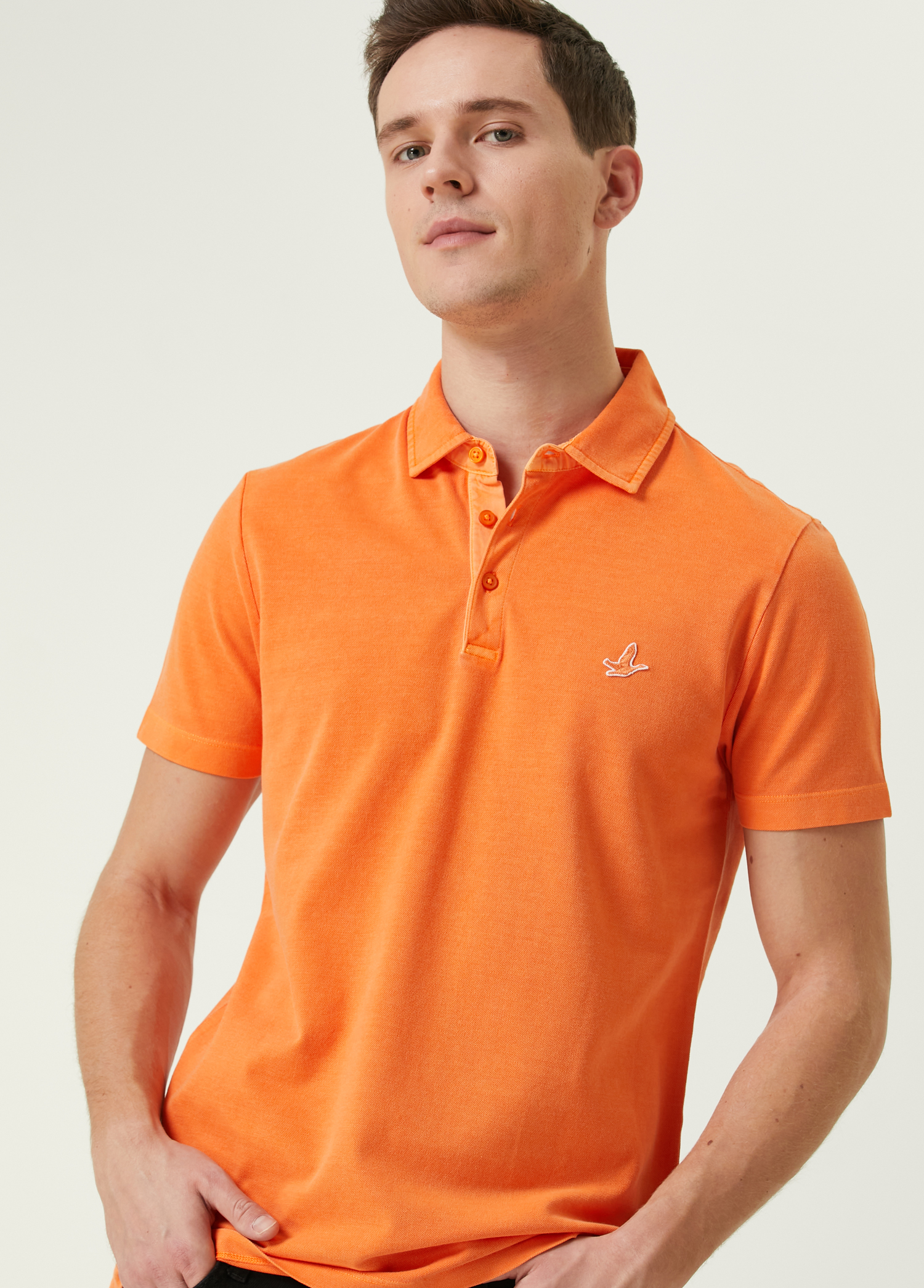 Comfort Fit Turuncu Polo Yaka T-shirt_1