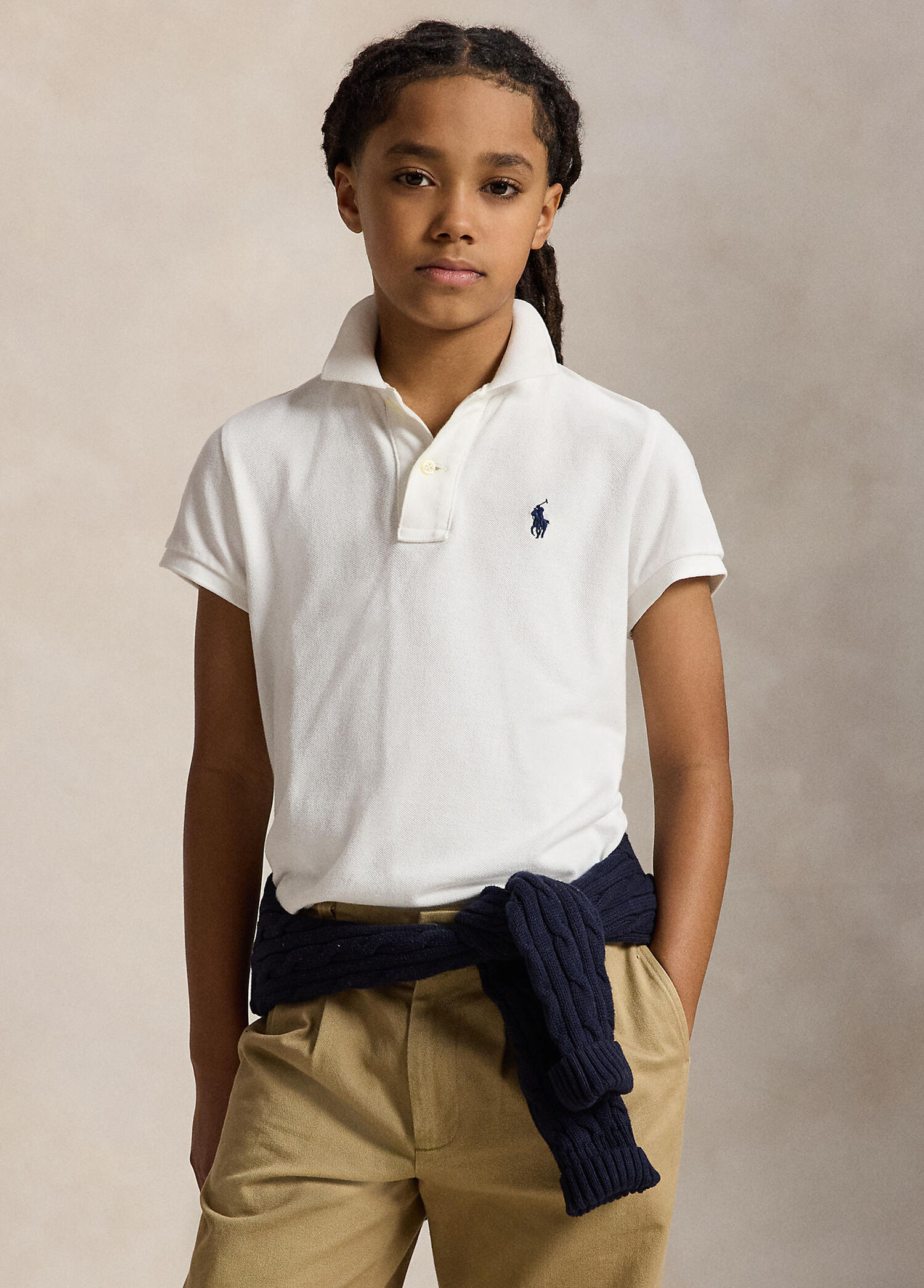 Beyaz Erkek Çocuk Polo T-shirt