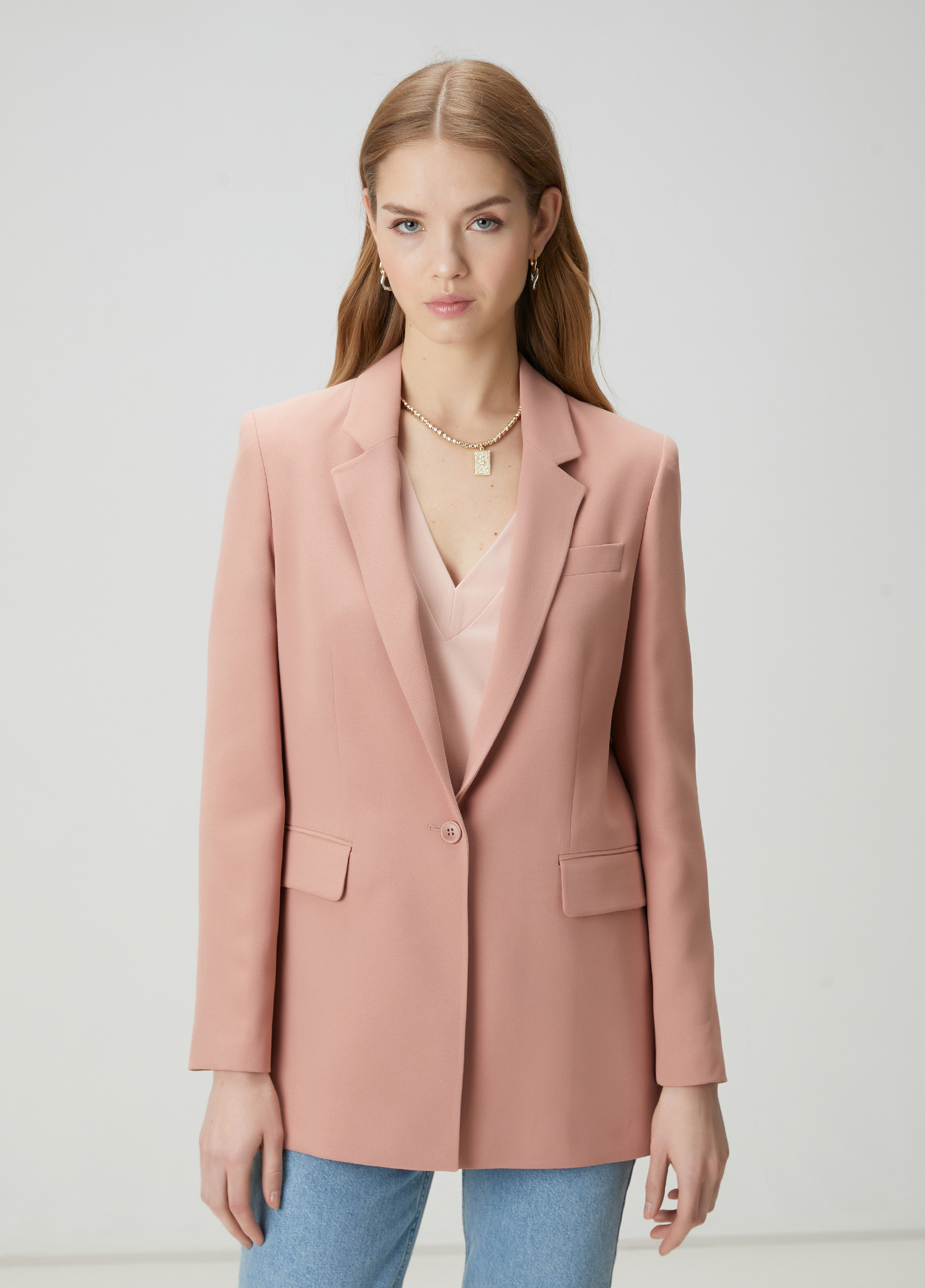 Gül Kurusu Krep Blazer_3