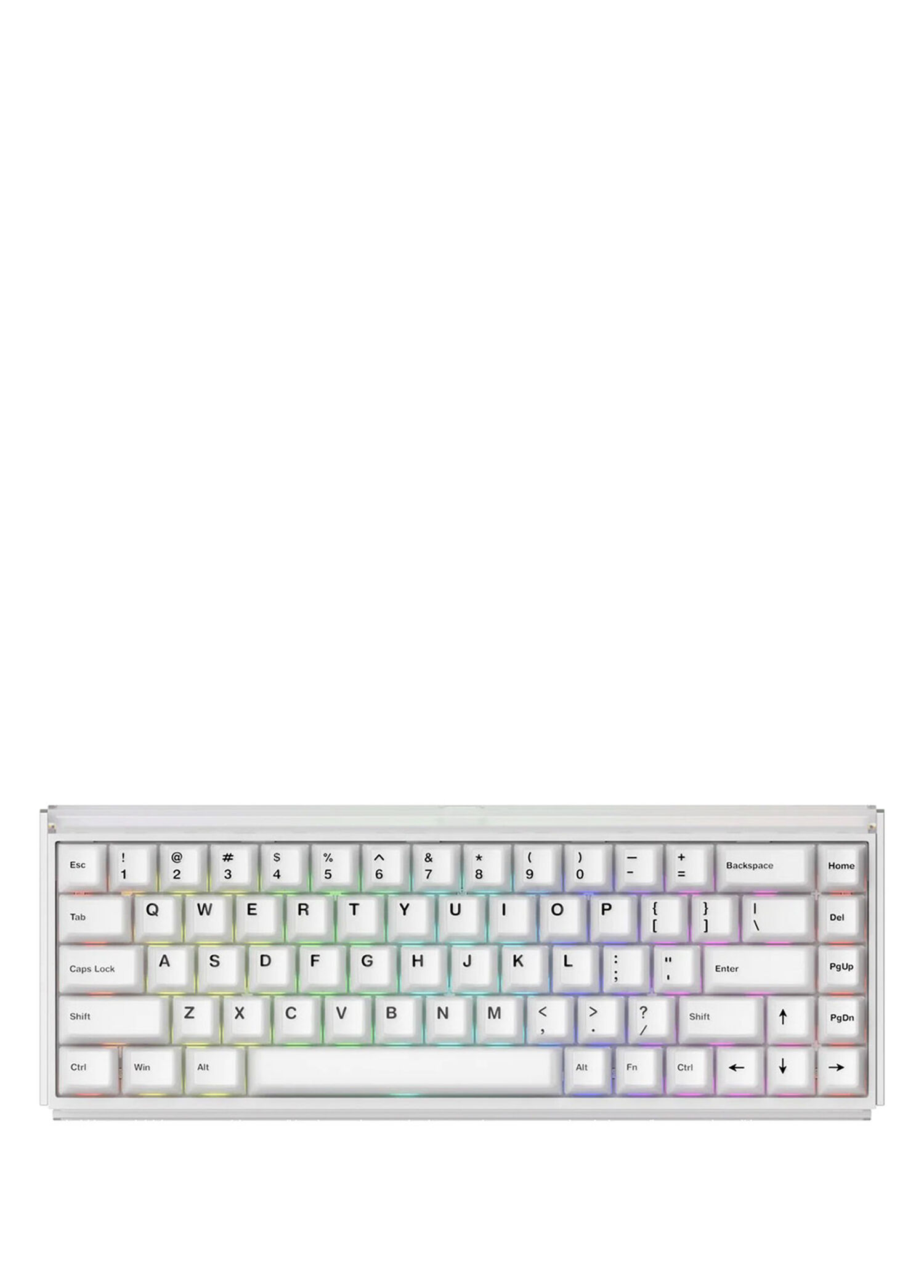 Ray68 HE White %65 AstroAim Magnetic Switch 8K Hz Hall Effect Hotswap ARGB Kablosuz İngilizce Manyetik Gaming Klavye