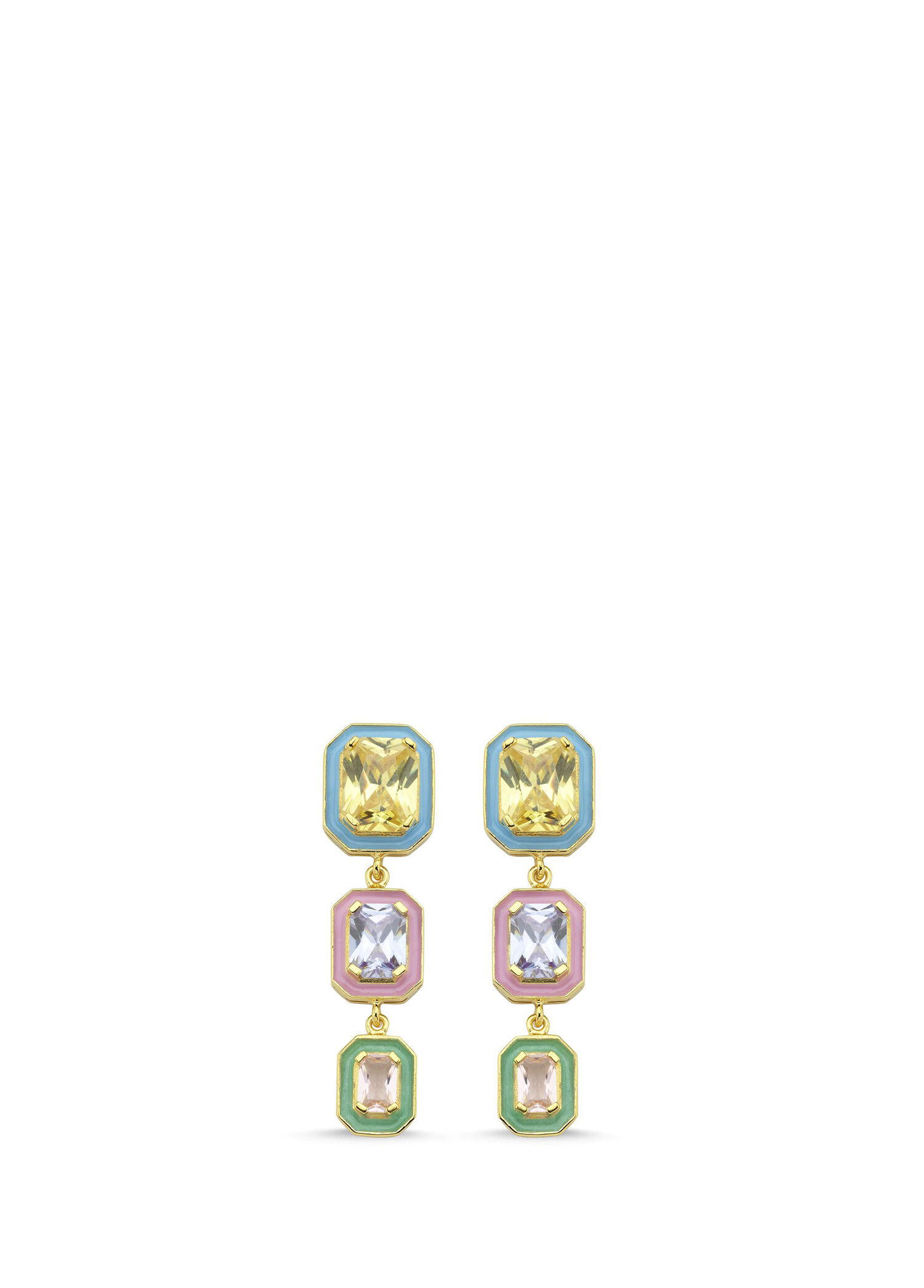 Candy Earring 24 Ayar Altın Kaplama 925 Ayar Gümüş Kadın Küpe