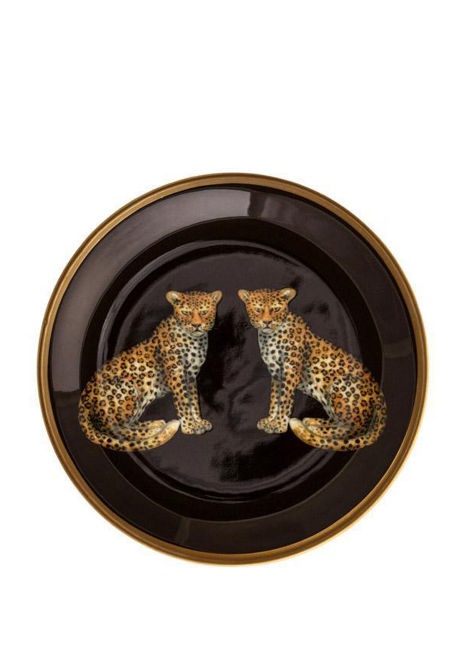 MW Leopards Siyah Porselen Bardak Altlığı