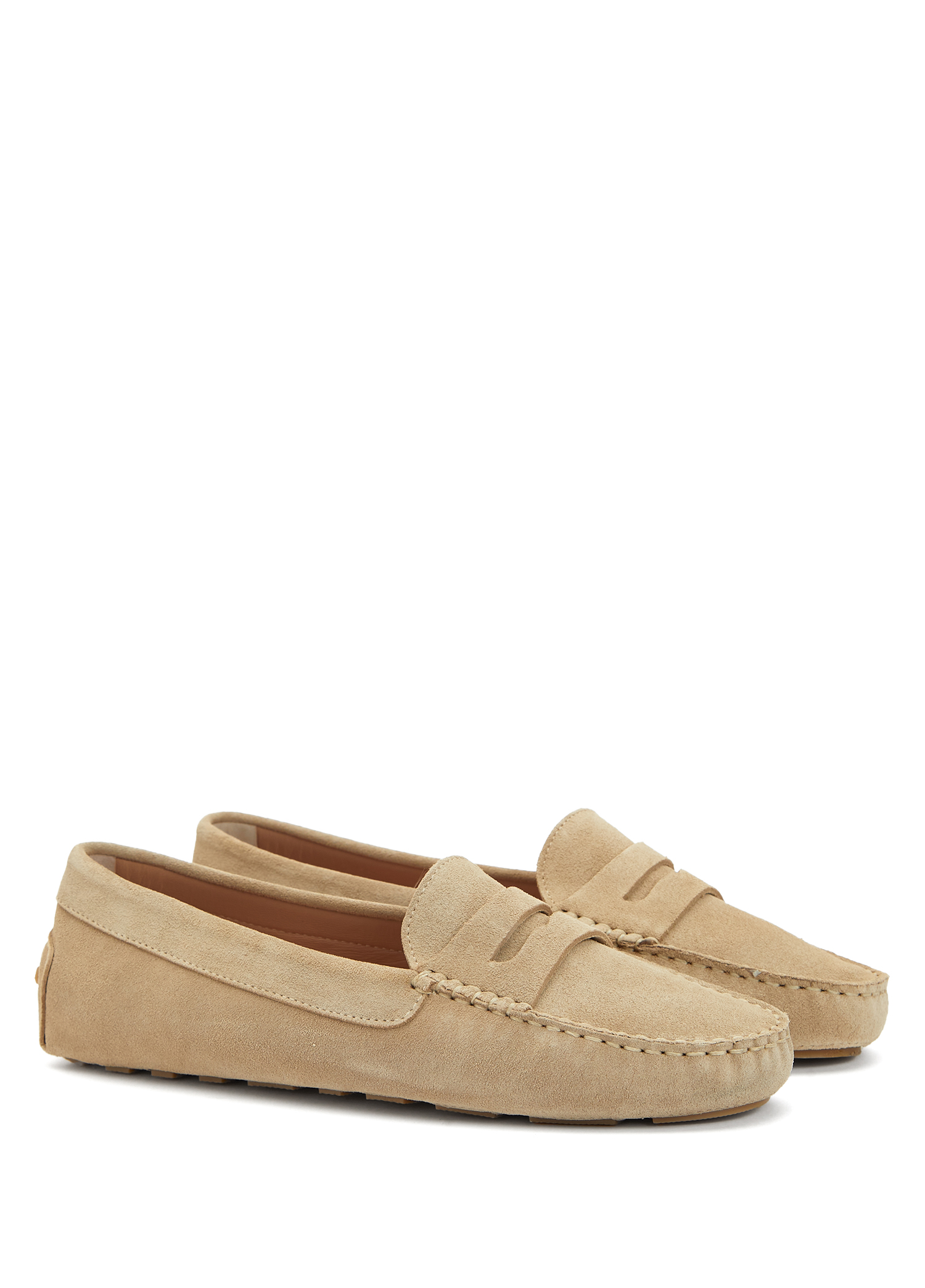 Bej Kadın Süet Loafer_1