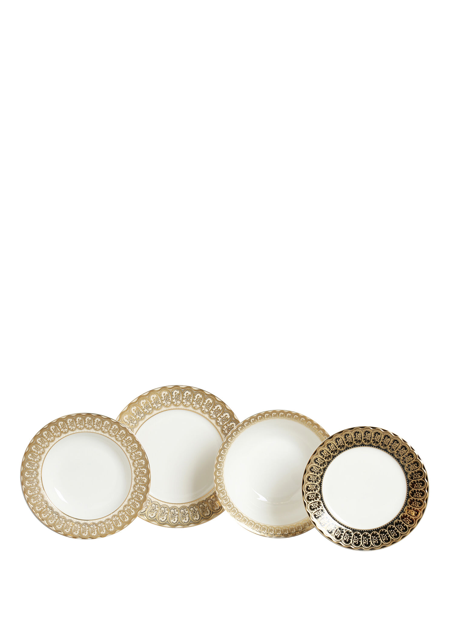 Isadora Gold Kenar Detaylı Klasik 12 Kişilik 67 Parça Bone China Porselen Yemek Takımı