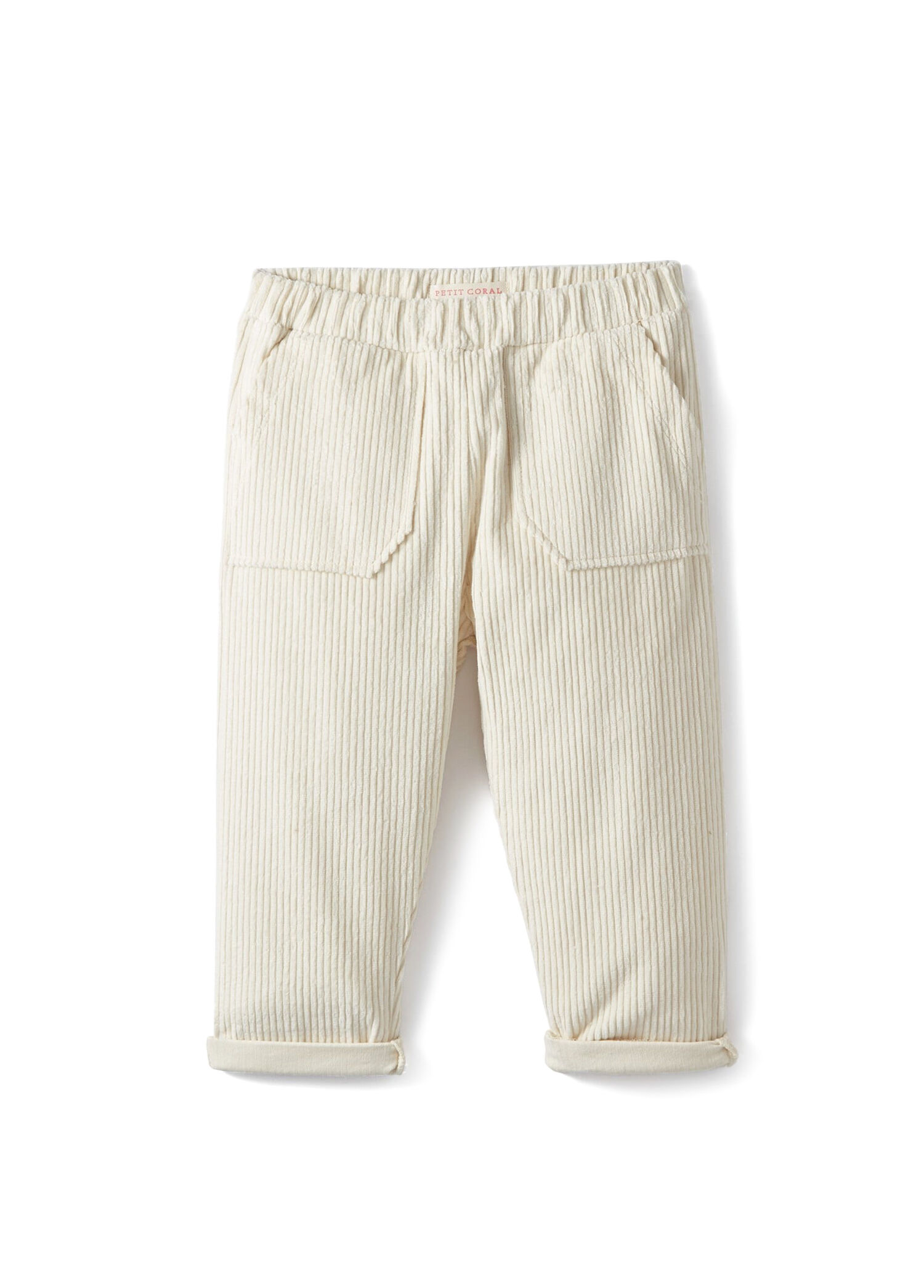 Ekru Kadife Unisex Çocuk Pantolon