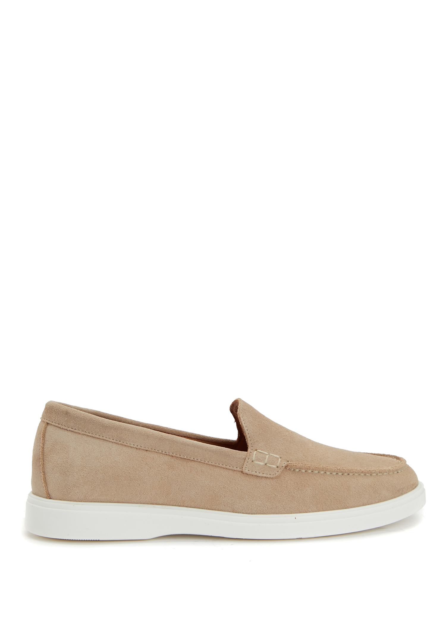 Bej Kadın Süet Loafer