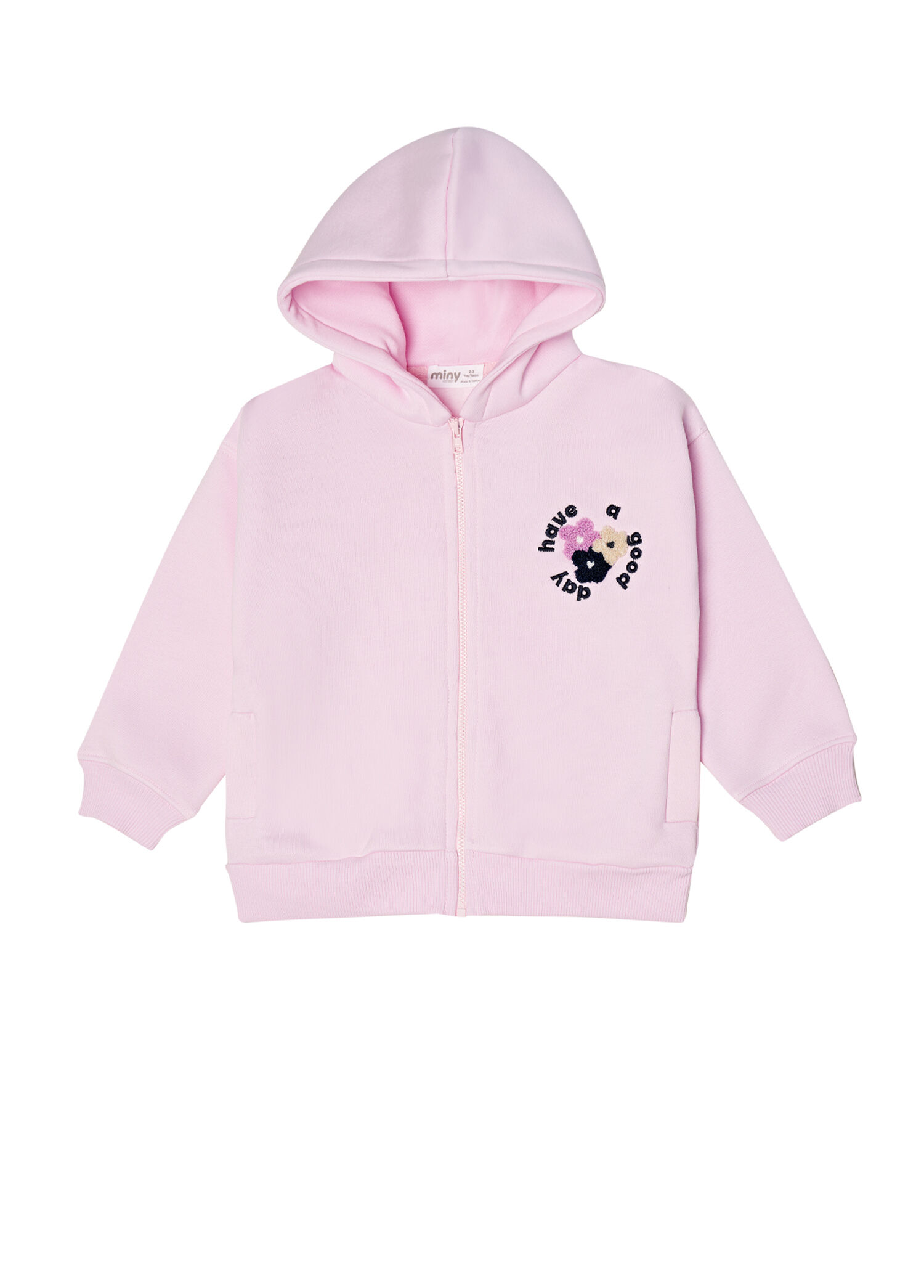Pembe Fermuarlı Kız Çocuk Sweatshirt