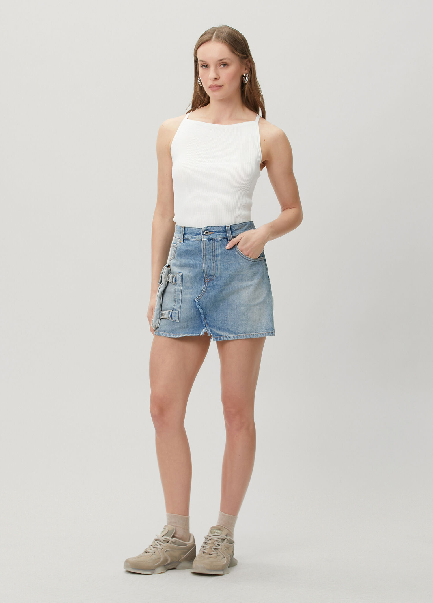 Mavi Mini Denim Etek