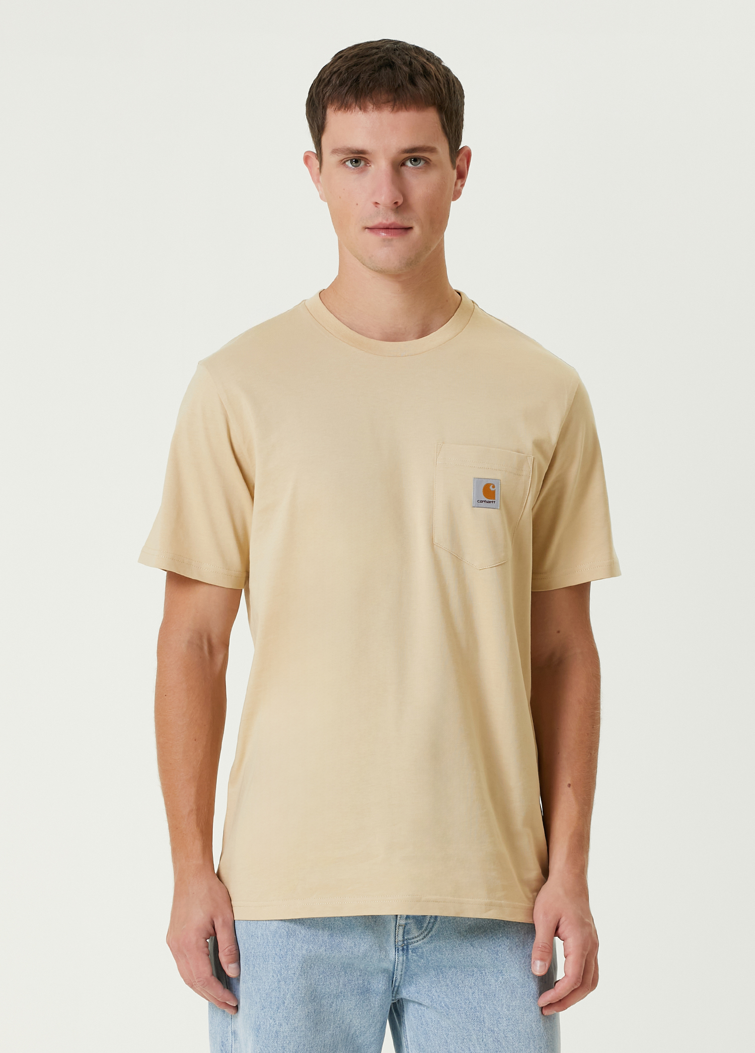 Kırık Beyaz Logolu Basic T-shirt