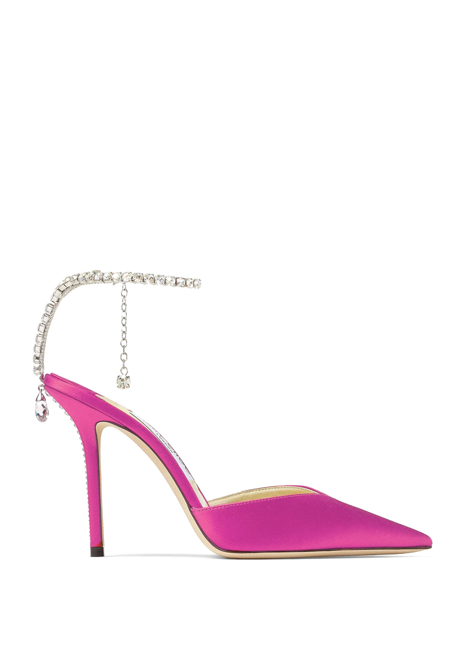 Jimmy Choo - Fuşya İpek Topuklu Ayakkabı - Fuşya