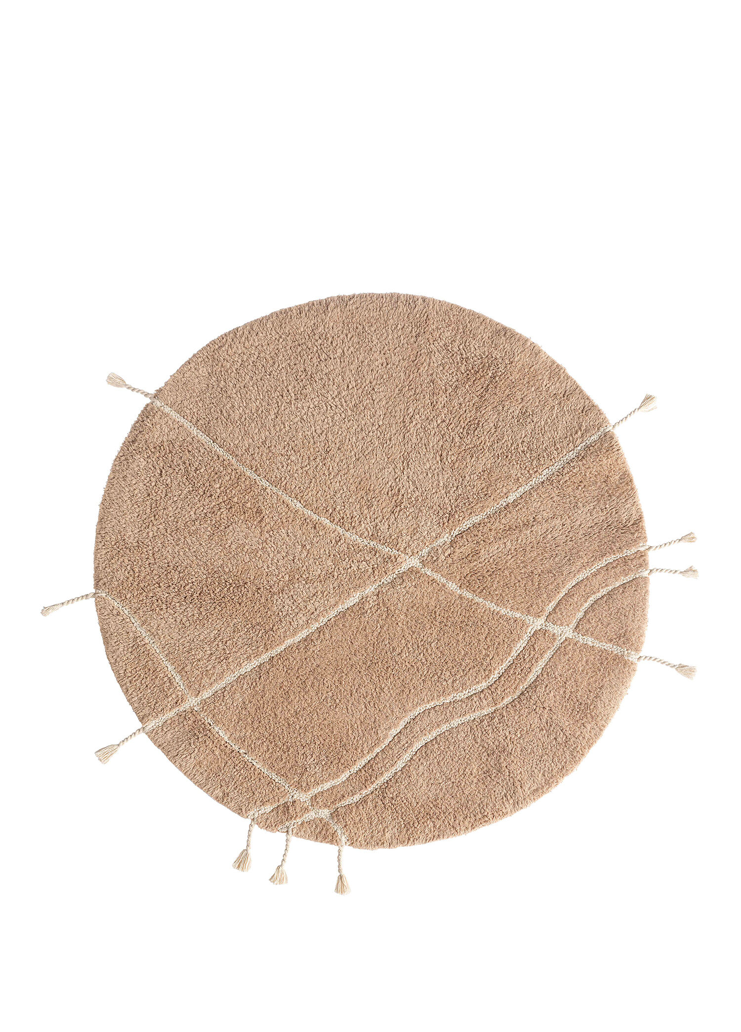 Travertine Kahverengi %100 Pamuk Yuvarlak Banyo Paspası 100 x 100 cm