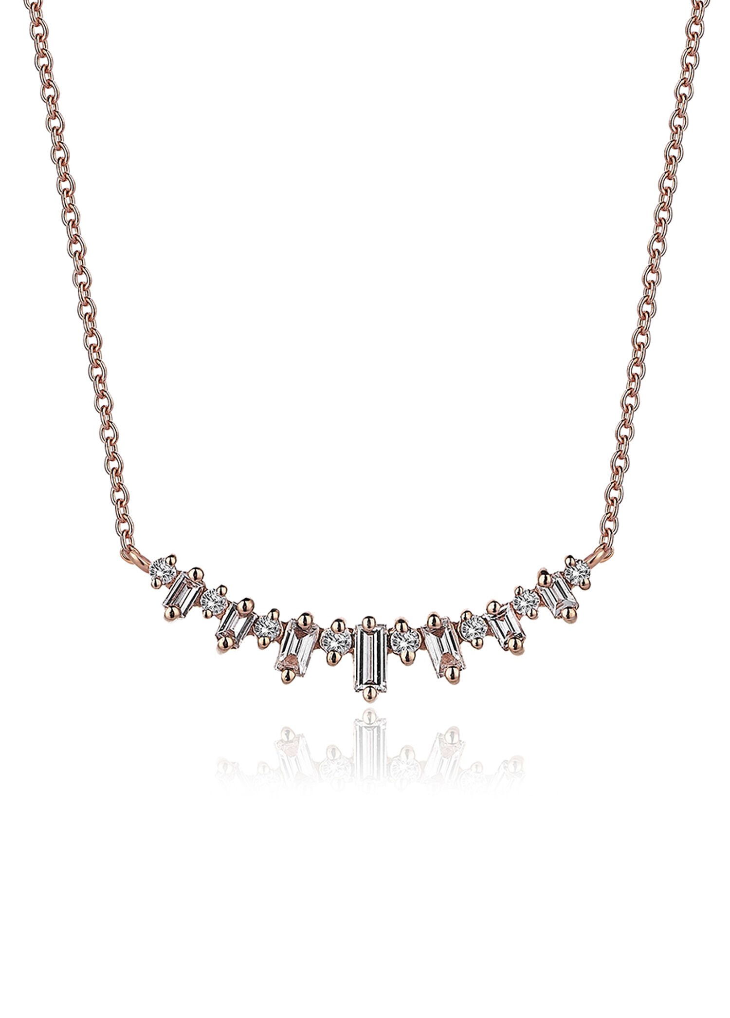Havva 3 14 Ayar Rose Gold Kadın Pırlanta Kolye