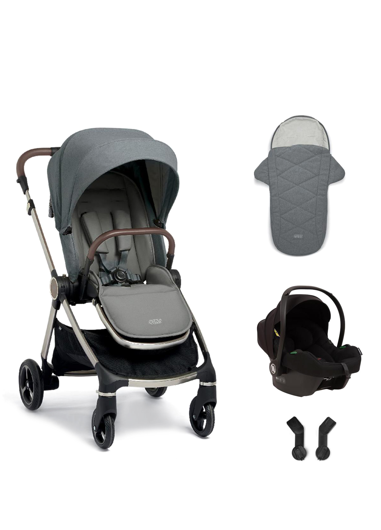 Strada Cosmo Grey Melange Black Seyahat Sistem Bebek Arabası