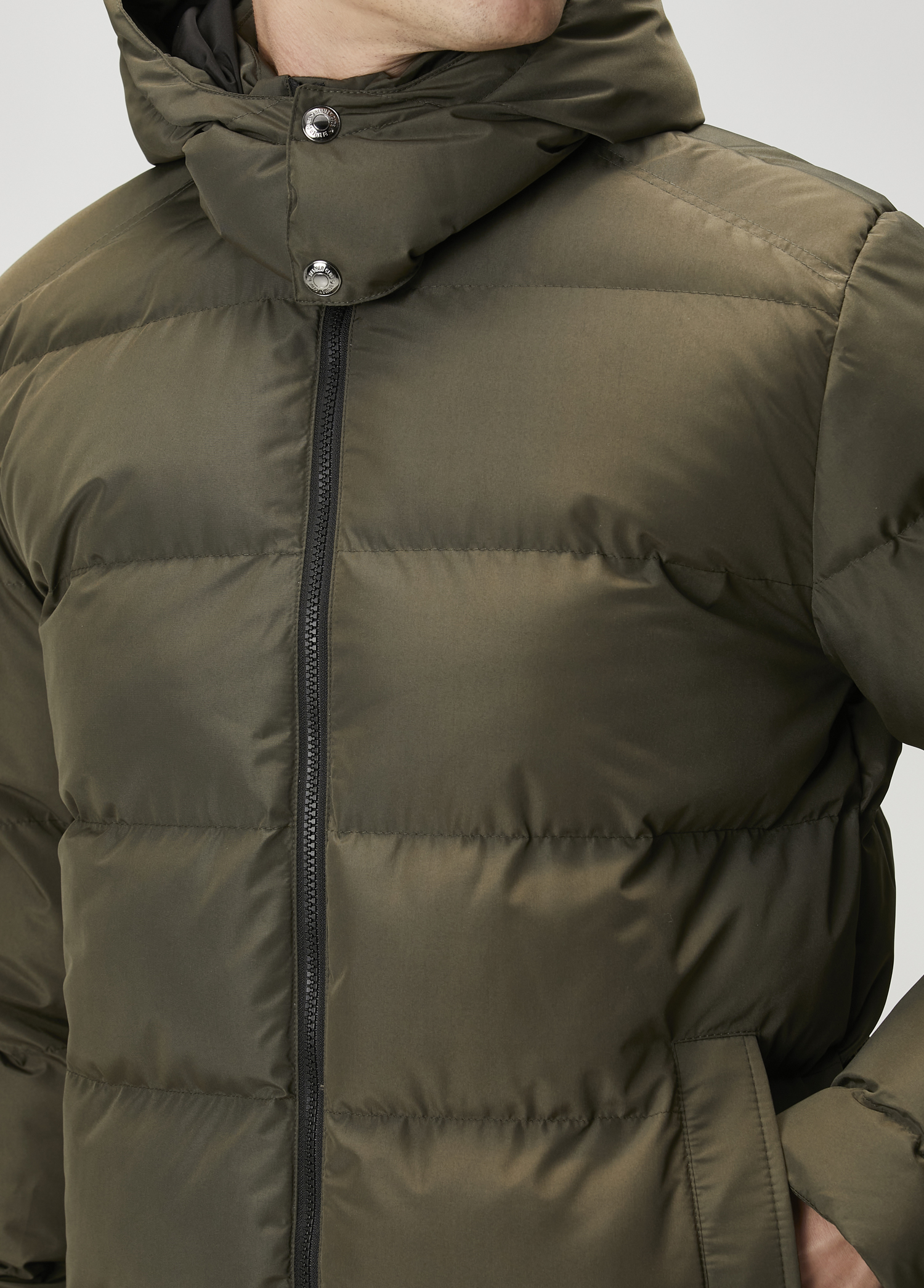 Haki Kapüşonlu Puff Mont_4