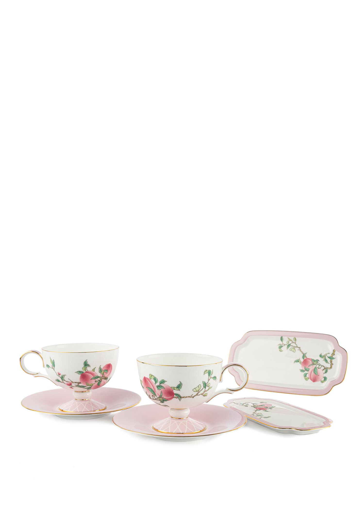 Peachy Porselen 6 Parça 2li Çay Fincanı Seti