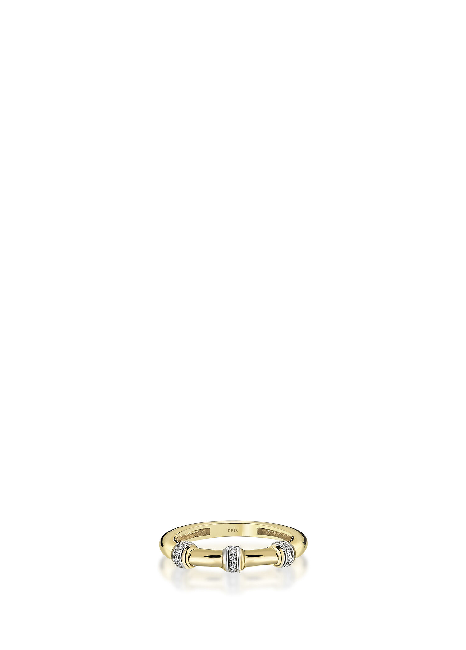 Insula Bone Ring Pırlanta Taşlı Rose Gold 14 Ayar Altın Kadın Yüzük