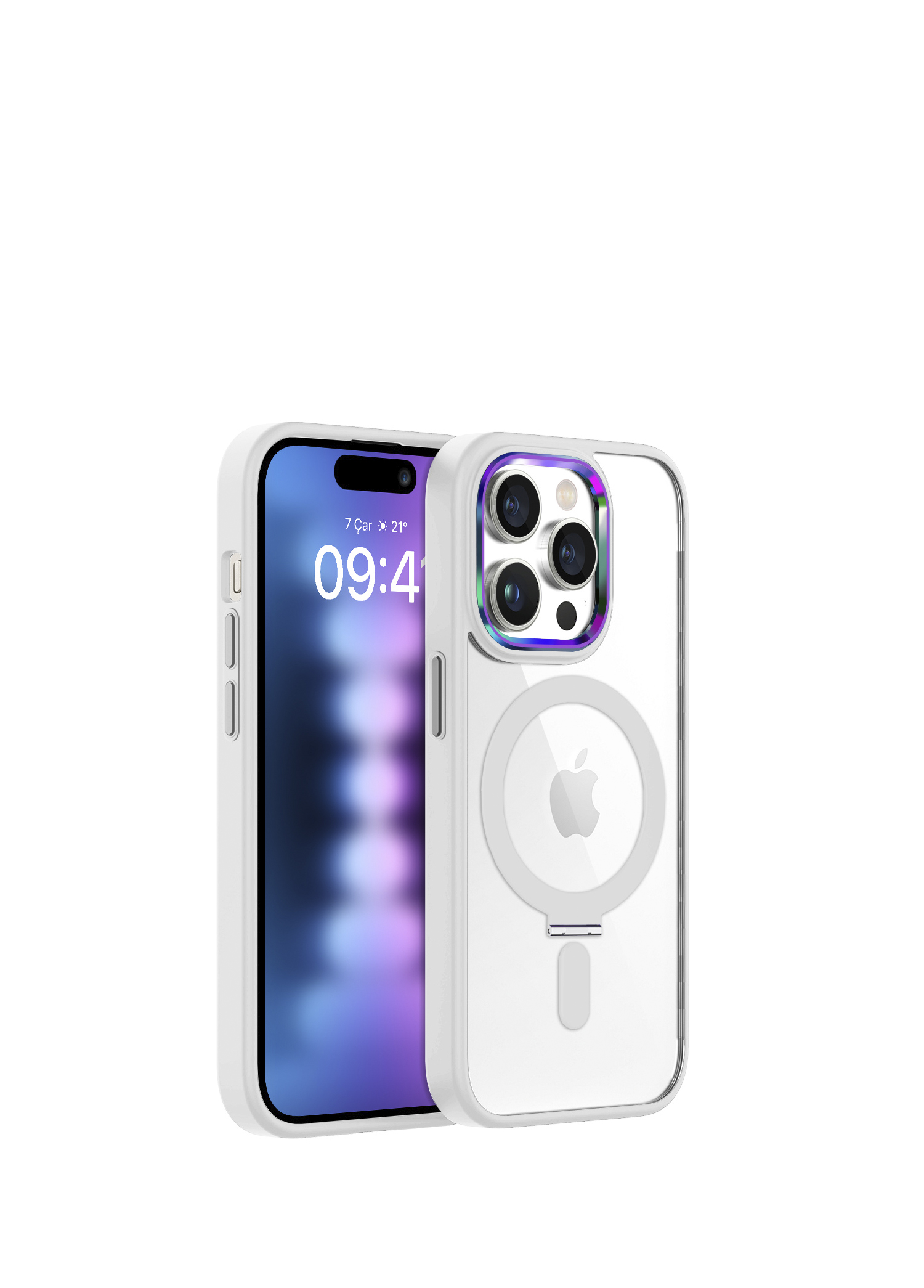 White iPhone 15 Pro Max BumperMag Kılıf