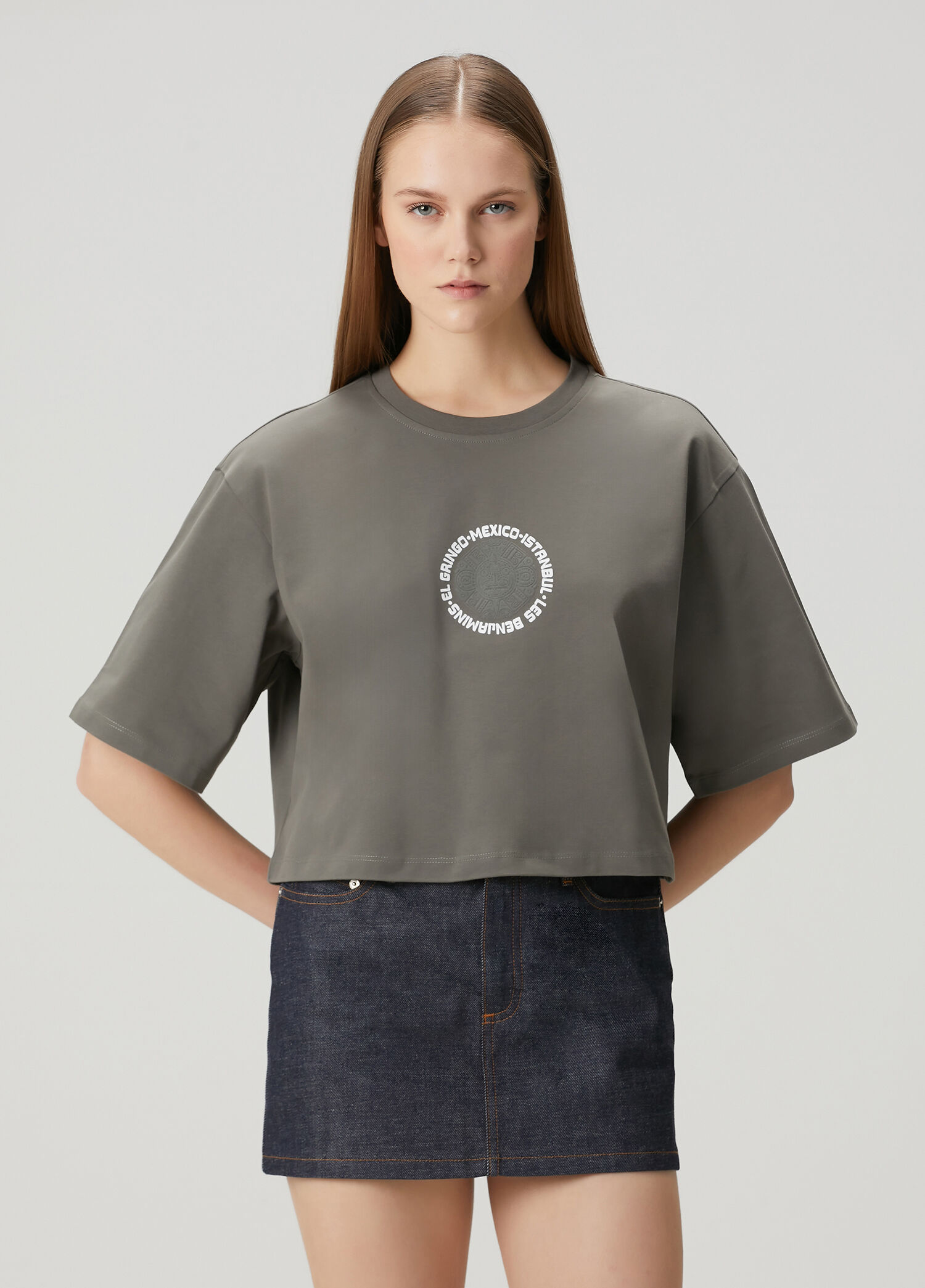 Gri Logolu T-shirt
