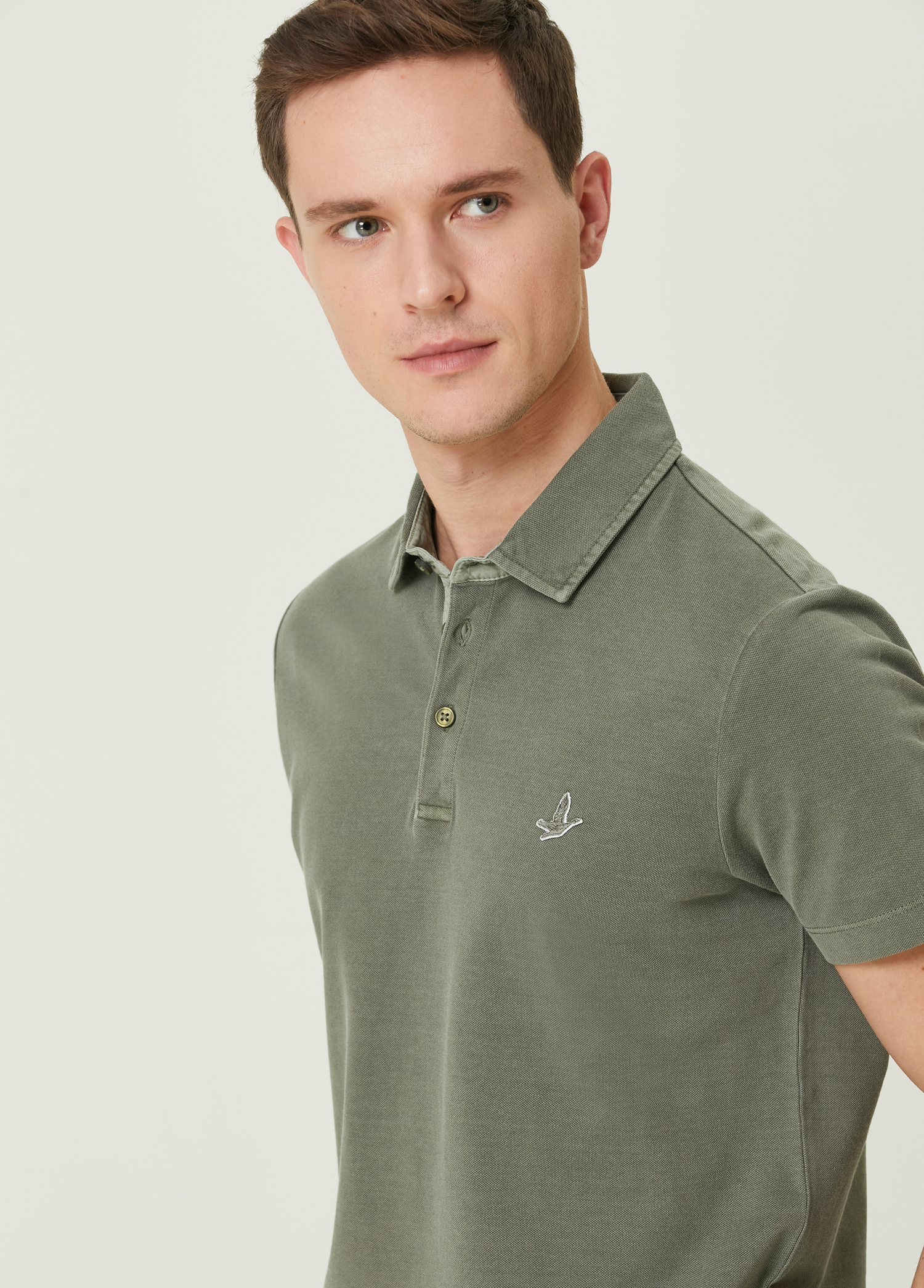 Comfort Fit Haki Polo Yaka T-shirt_1