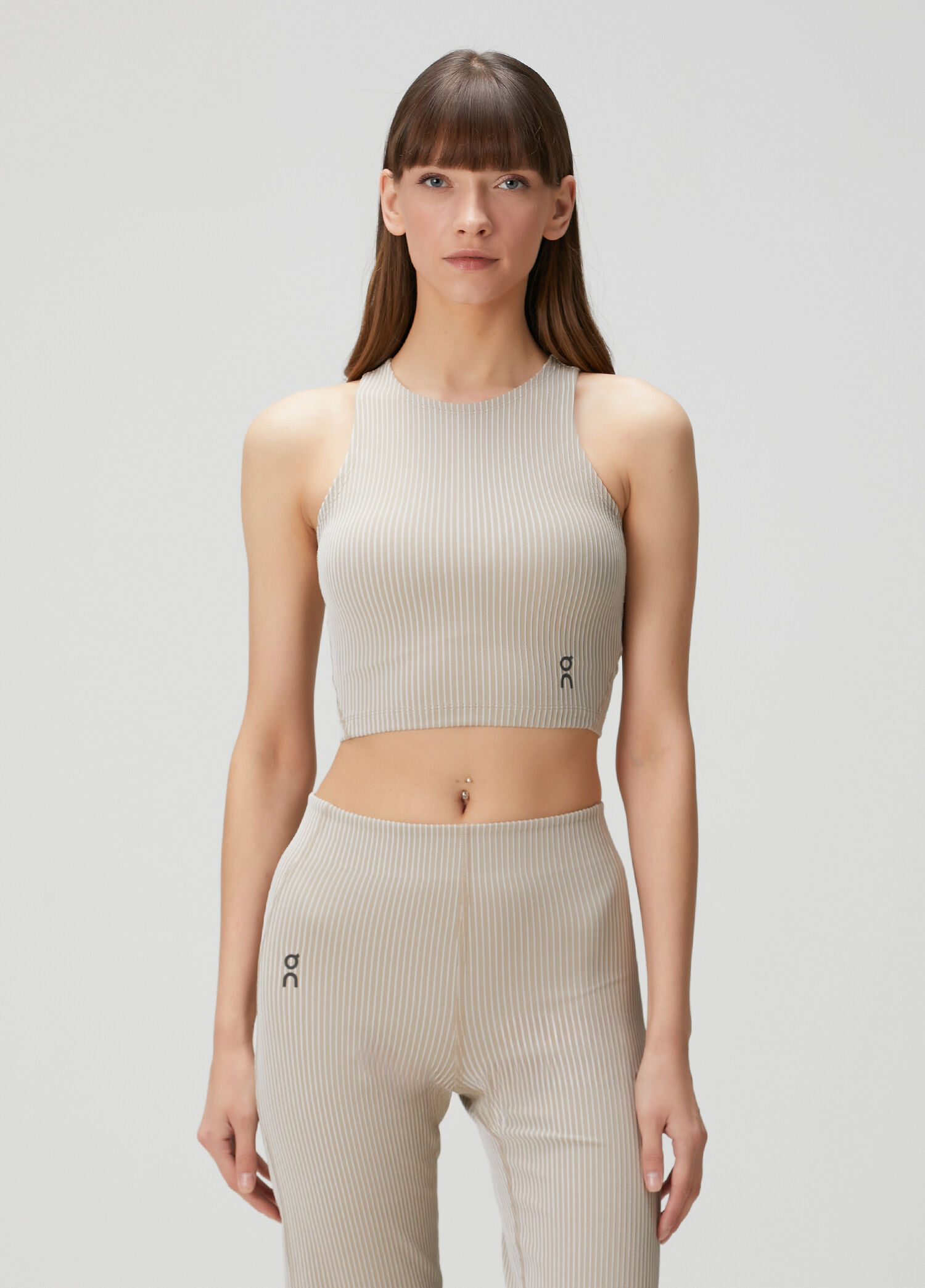 All-Day Kahverengi Ribli Crop T-shirt