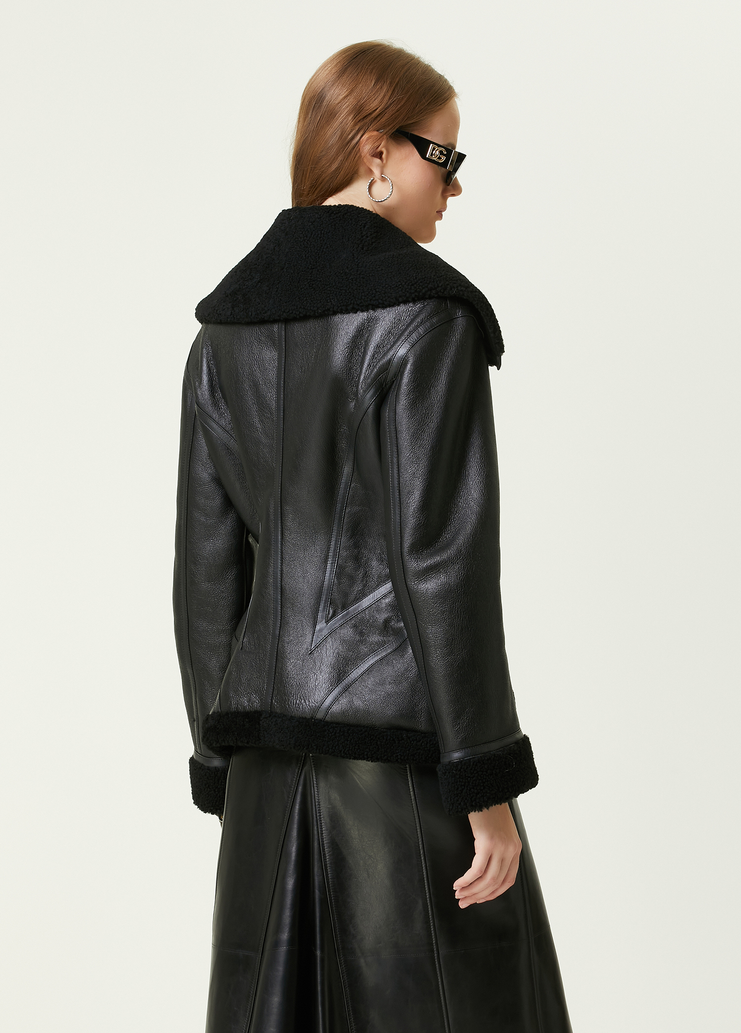 Beymen Siyah Shearling Detaylı Deri Mont. 4 Beymen Siyah Shearling Detaylı Deri Mont. 4