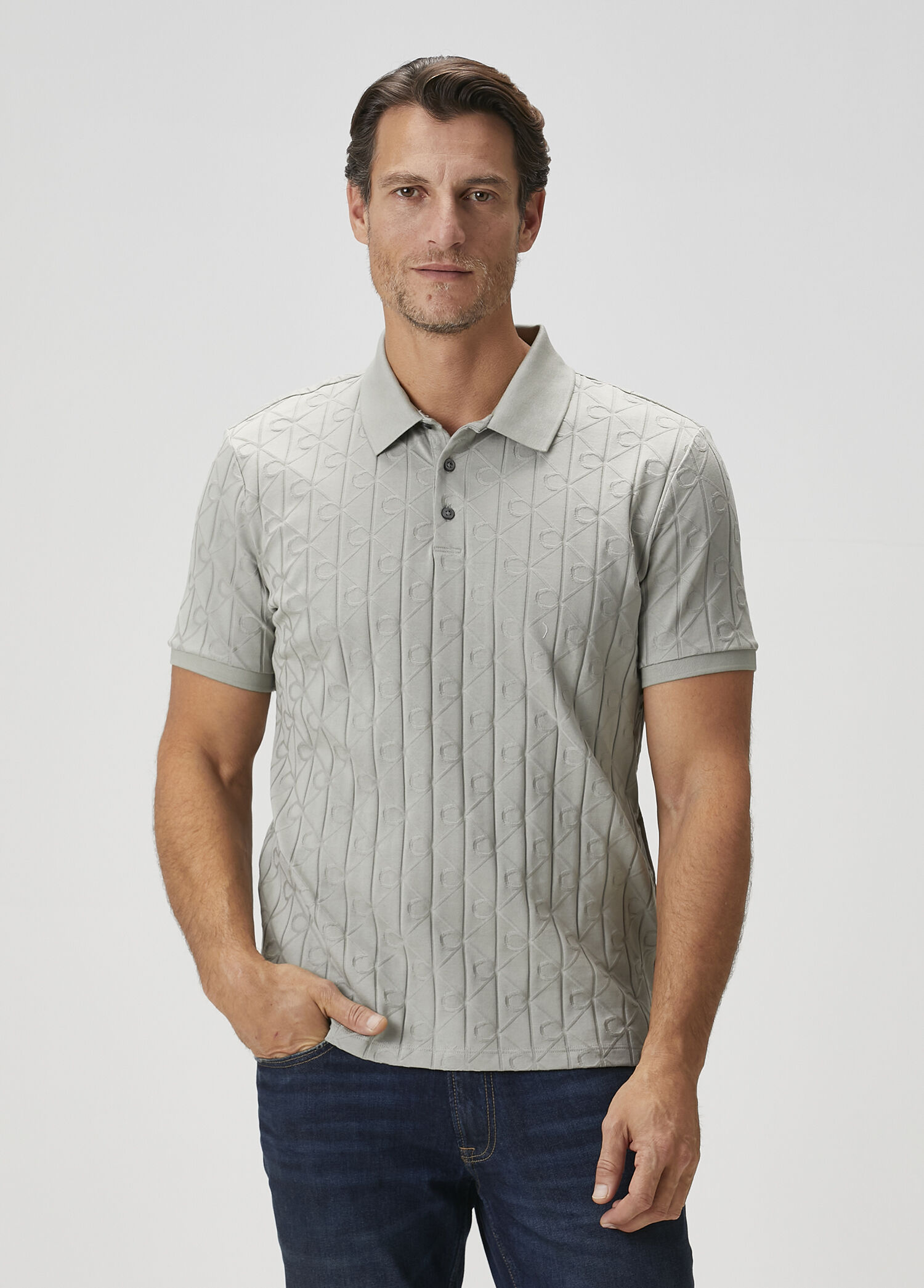 Haki Polo Yaka Merserize T-shirt