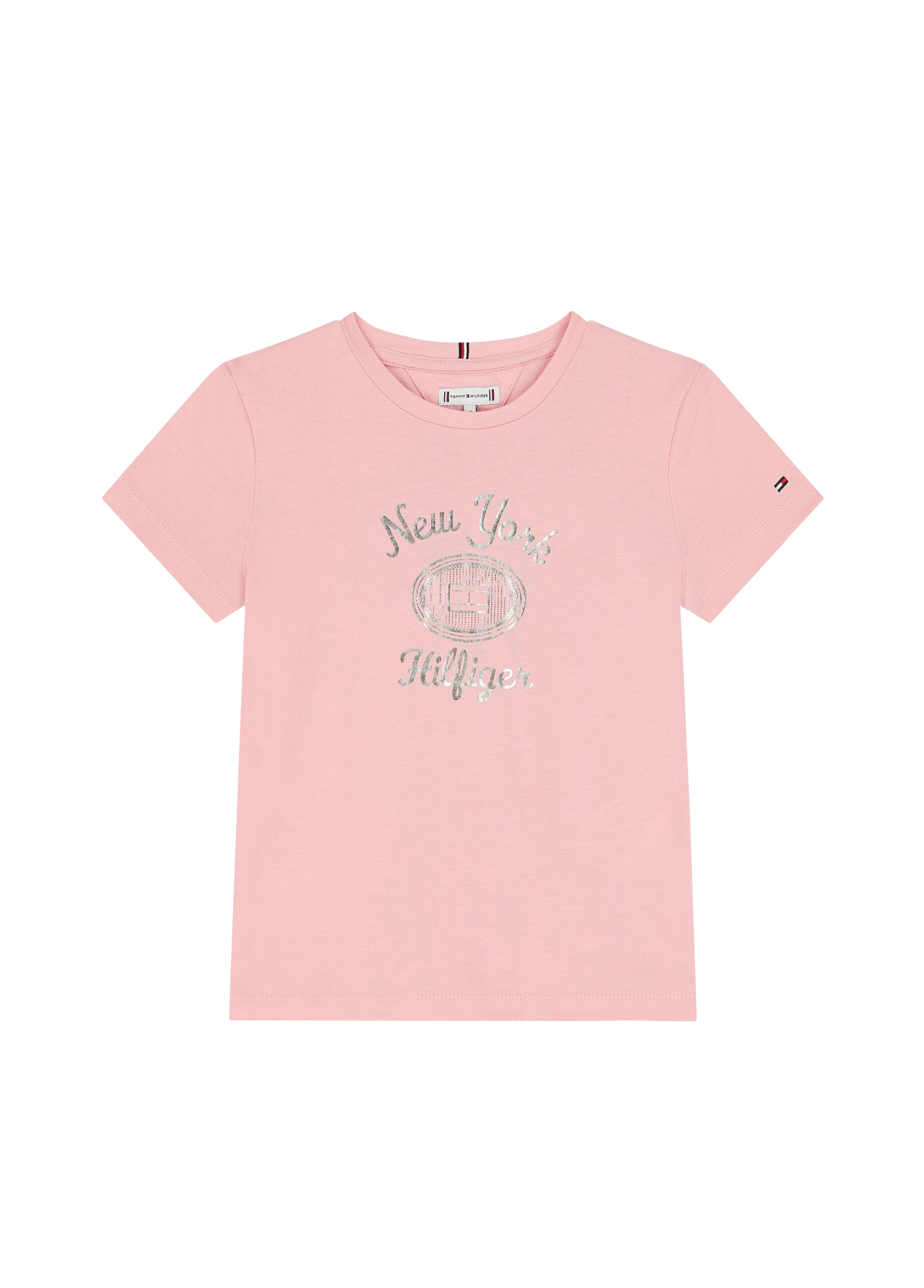 Foil Logo Pembe Kız Çocuk T-shirt